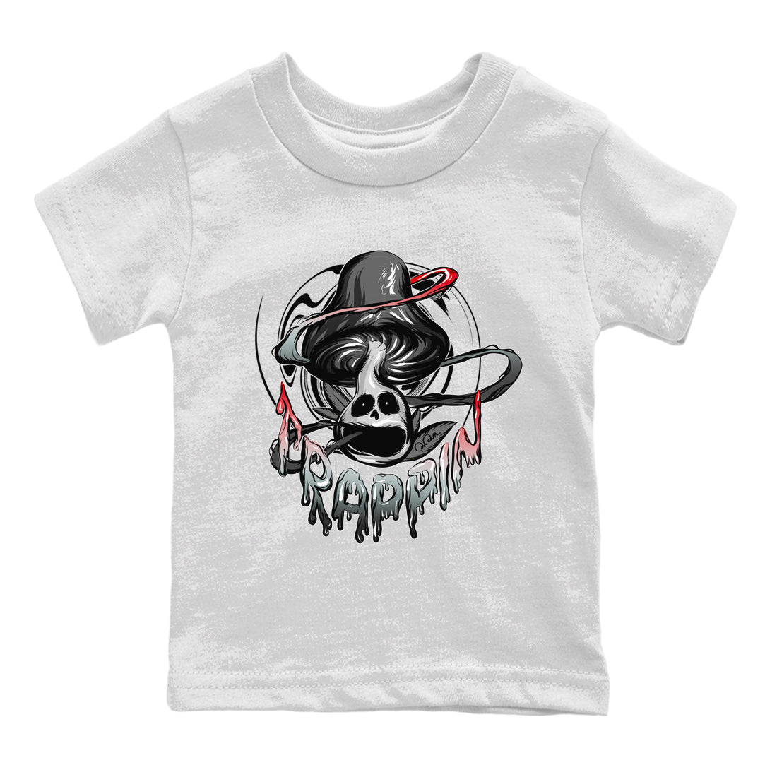 Air Jordan 13 Black Flint Sneaker Match Tees Trippin Mushroom Streetwear Sneaker Shirt AJ13 Retro Black Flint Sneaker Release Tees Kids Shirts White 2