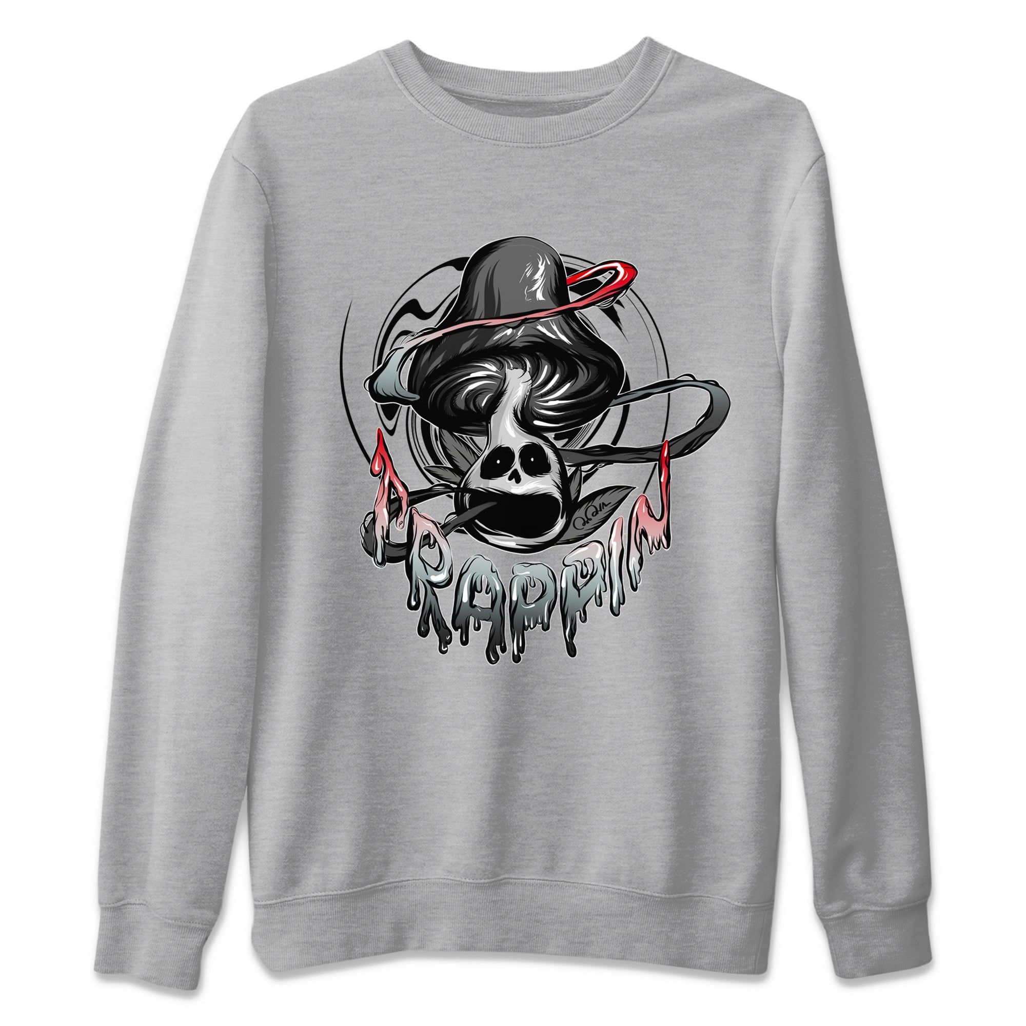 Air Jordan 13 Black Flint Sneaker Match Tees Trippin Mushroom Streetwear Sneaker Shirt AJ13 Retro Black Flint Sneaker Release Tees Unisex Shirts Heather Grey 2