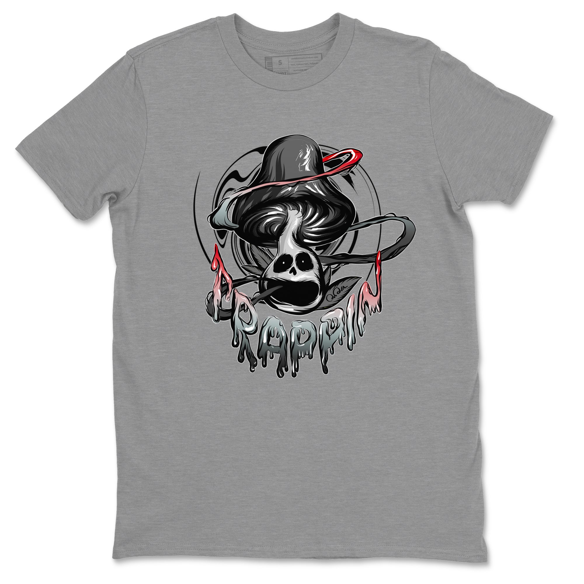 Air Jordan 13 Black Flint Sneaker Match Tees Trippin Mushroom Streetwear Sneaker Shirt AJ13 Retro Black Flint Sneaker Release Tees Unisex Shirts Heather Grey 2