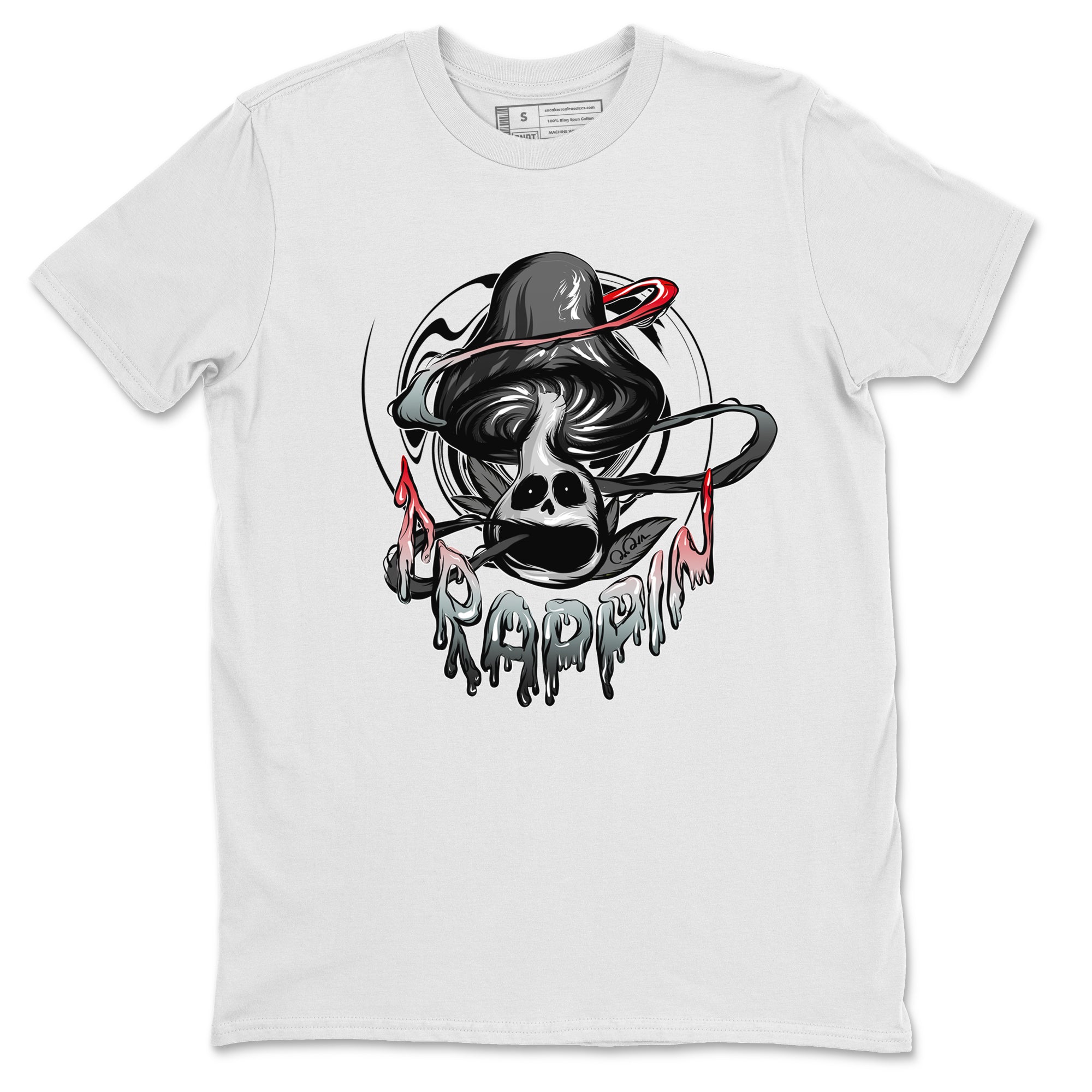 Air Jordan 13 Black Flint Sneaker Match Tees Trippin Mushroom Streetwear Sneaker Shirt AJ13 Retro Black Flint Sneaker Release Tees Unisex Shirts White 2
