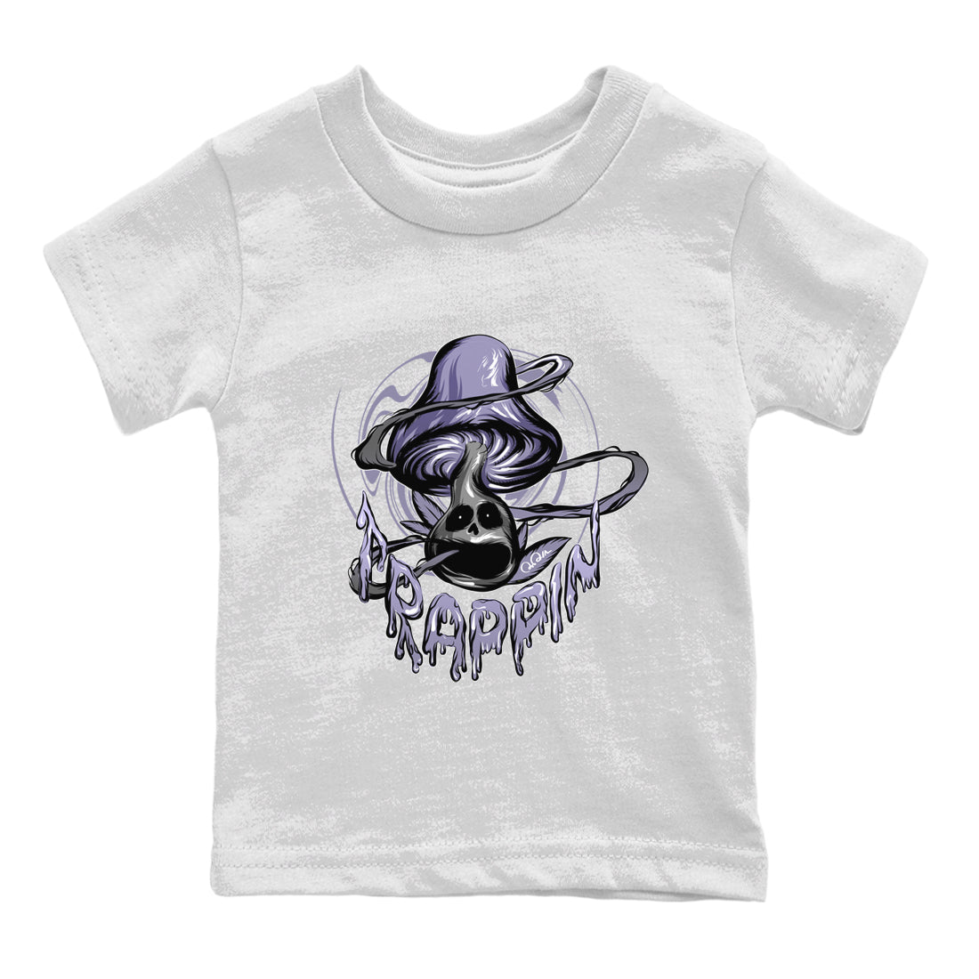 Air Jordan 5 Indigo Haze Sneaker Match Tees Trippin Mushroom Sneaker Tees AJ5 Indigo Haze Sneaker Release Tees Kids Shirts White 2