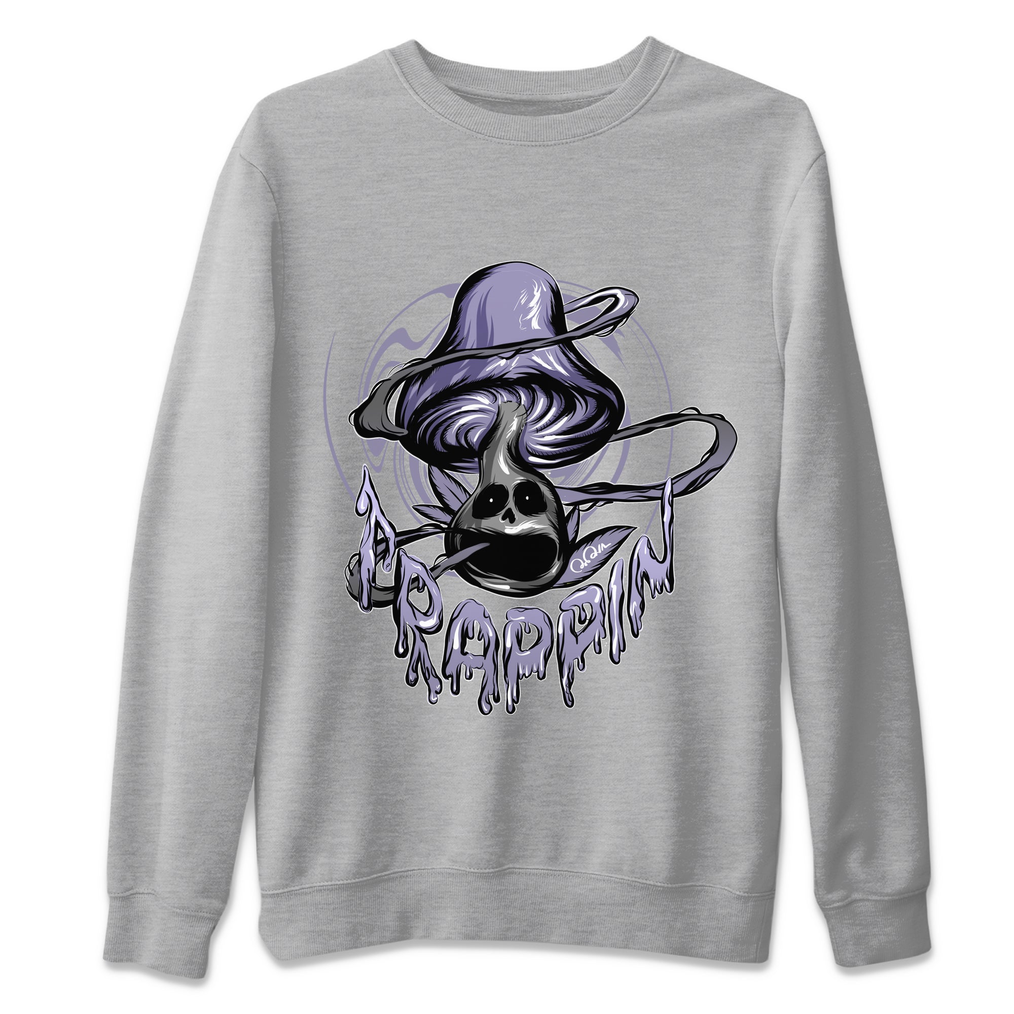 Air Jordan 5 Indigo Haze Sneaker Match Tees Trippin Mushroom Sneaker Tees AJ5 Indigo Haze Sneaker Release Tees Unisex Shirts Heather Grey 2