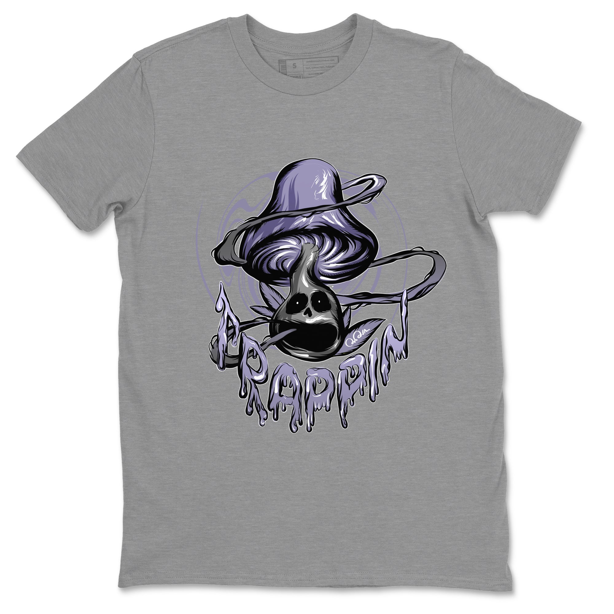 Air Jordan 5 Indigo Haze Sneaker Match Tees Trippin Mushroom Sneaker Tees AJ5 Indigo Haze Sneaker Release Tees Unisex Shirts Heather Grey 2