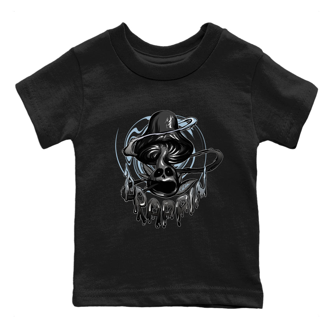 Air Jordan 7 Chambray Sneaker Match Tees Trippin Mushroom Streetwear Sneaker Shirt AJ7 Chambray Sneaker Release Tees Kids Shirts Black 2