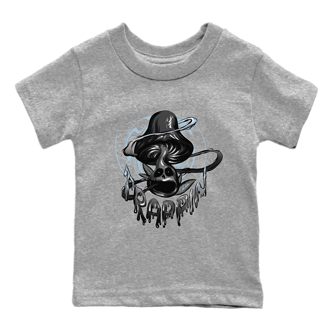 Air Jordan 7 Chambray Sneaker Match Tees Trippin Mushroom Streetwear Sneaker Shirt AJ7 Chambray Sneaker Release Tees Kids Shirts Heather Grey 2
