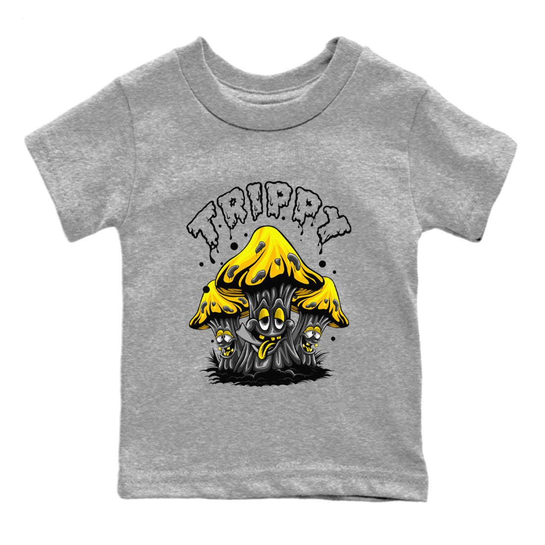 Air Jordan 4 Thunder Sneaker Match Tees Trippy Streetwear Sneaker Shirt Air Jordan 4 Retro Thunder Tee Kids Shirts Heather Grey 2
