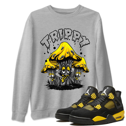 Air Jordan 4 Thunder Sneaker Match Tees Trippy Streetwear Sneaker Shirt Air Jordan 4 Retro Thunder Tee Unisex Shirts Heather Grey 1