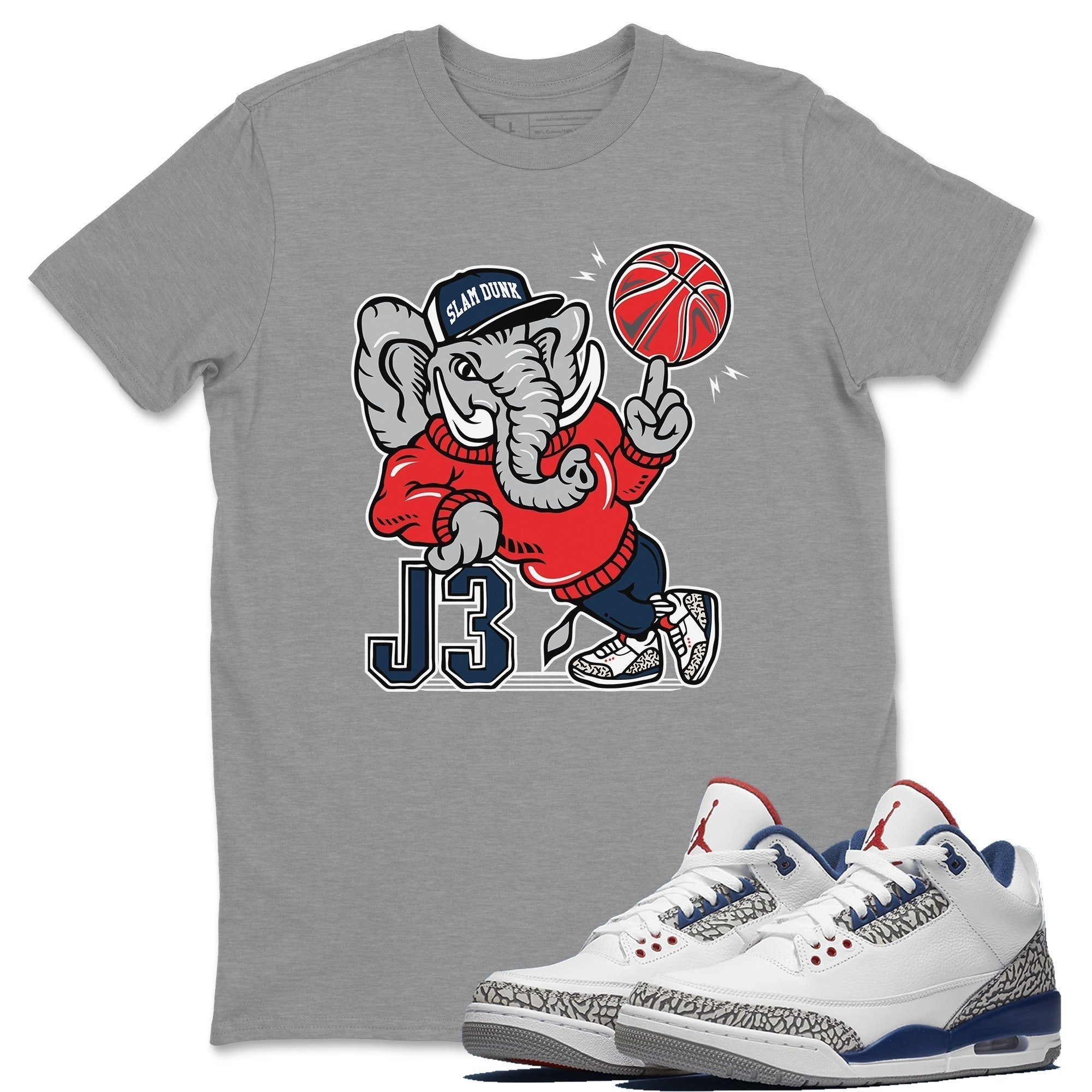 Jordan 3 True Blue Shirt To Match Jordans AJ3 Elephant Sneaker Tees Jordan 3 True Blue Drip Gear Zone Sneaker Matching Clothing Unisex Shirts