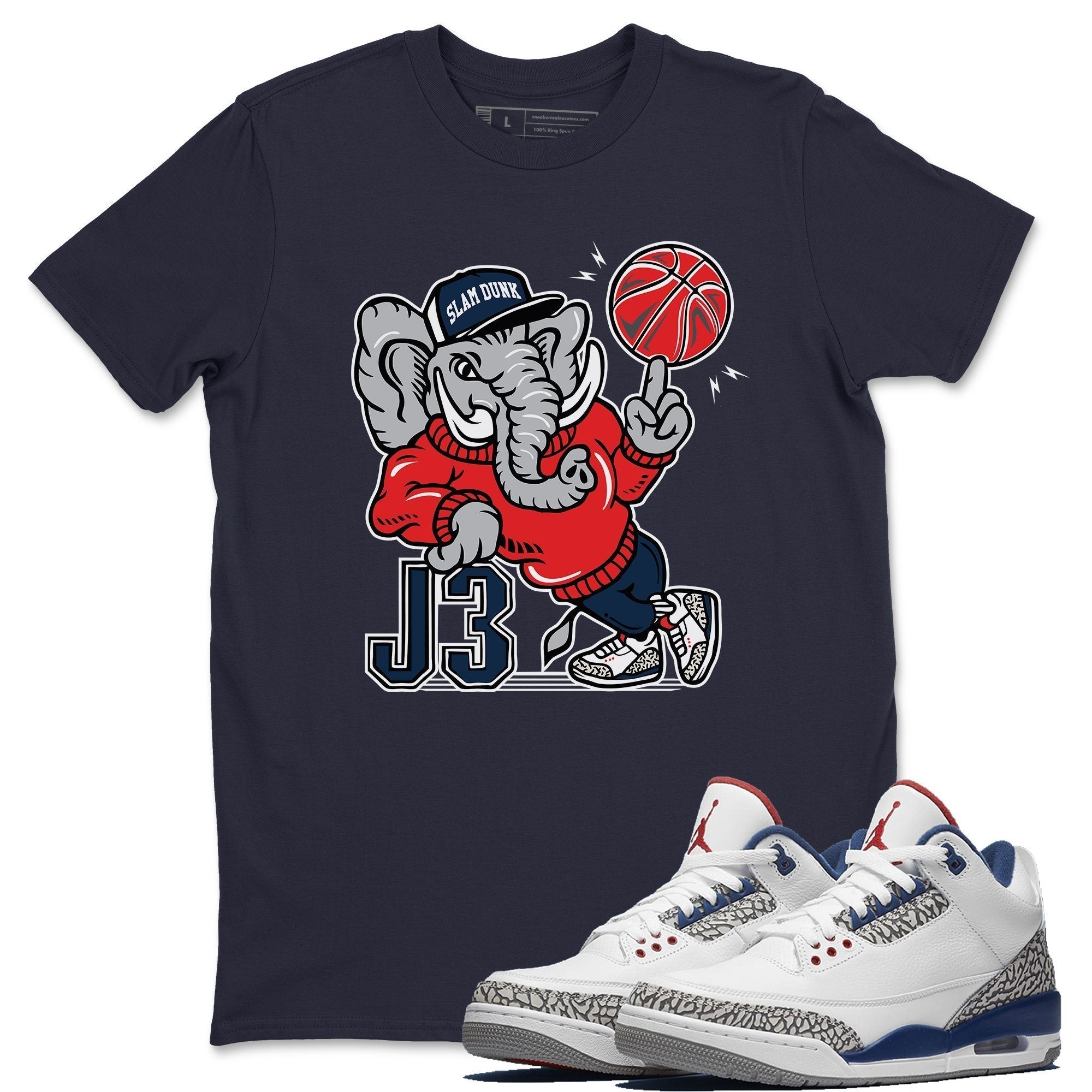 Jordan 3 True Blue Shirt To Match Jordans AJ3 Elephant Sneaker Tees Jordan 3 True Blue Drip Gear Zone Sneaker Matching Clothing Unisex Shirts