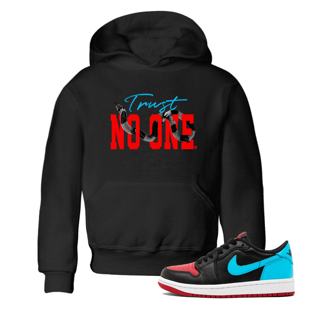 Jordan 1 Low UNC to Chicago shirt to match jordans Trust No One Streetwear Sneaker Shirt Air Jordan 1 UNC to Chicago Drip Gear Zone Sneaker Matching Clothing Baby Toddler Black 1 T-Shirt