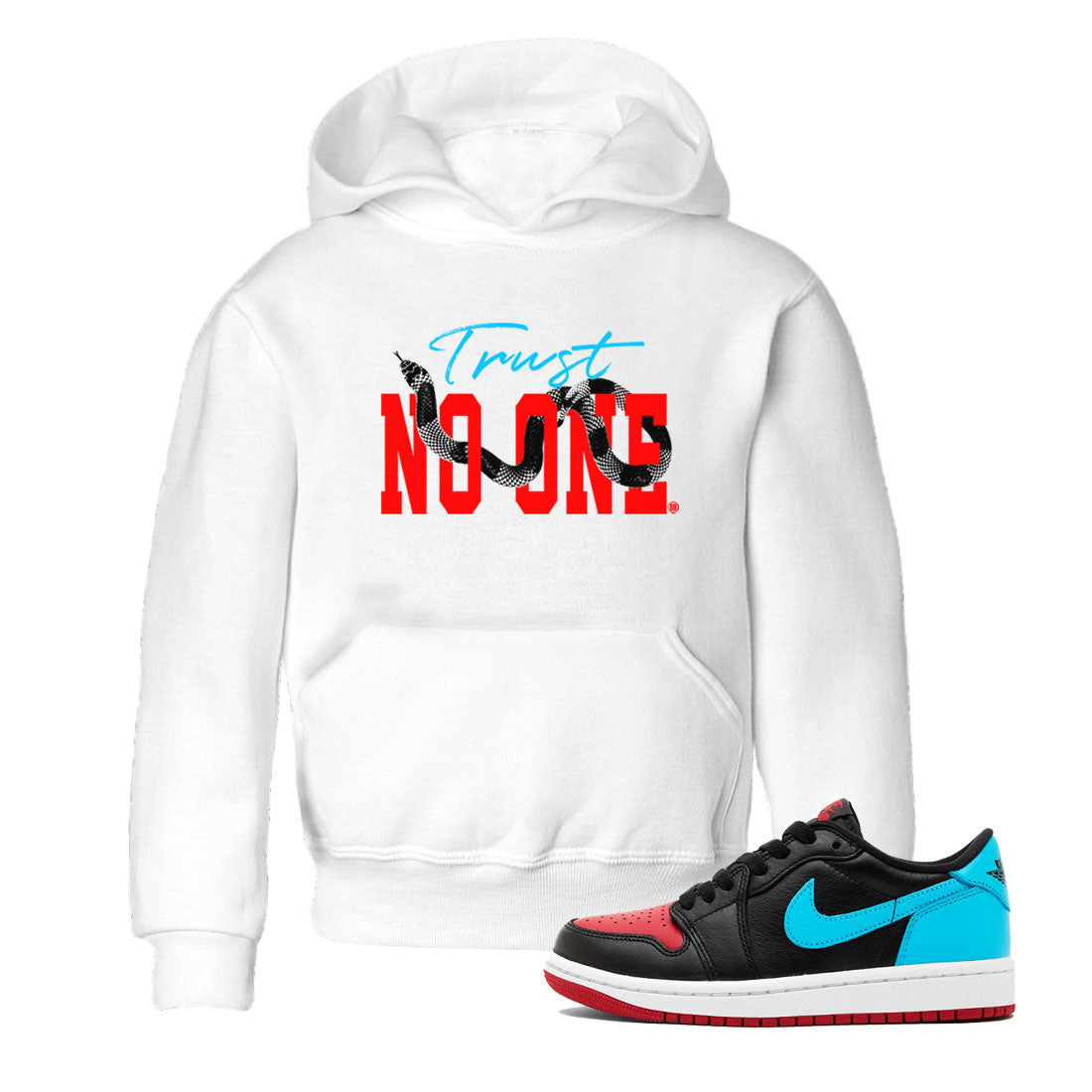 Jordan 1 Low UNC to Chicago shirt to match jordans Trust No One Streetwear Sneaker Shirt Air Jordan 1 UNC to Chicago Drip Gear Zone Sneaker Matching Clothing Baby Toddler White 1 T-Shirt