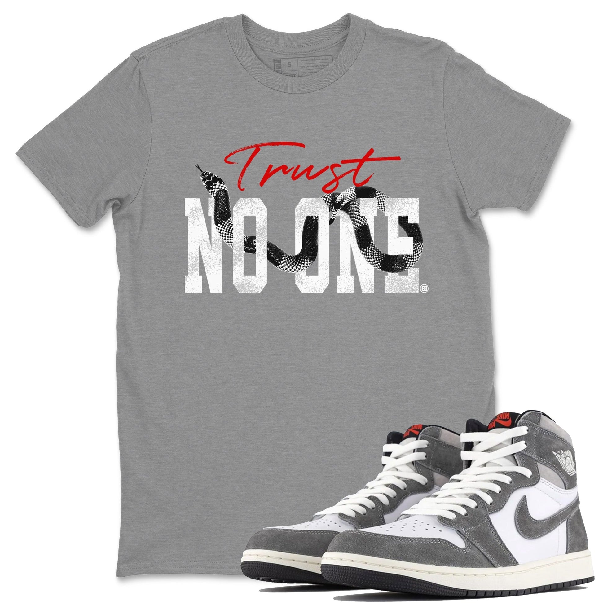 Air Jordan 1 Washed Heritage Trust No One Crew Neck Sneaker Tees Air Jordan 1 Washed Heritage Sneaker T-Shirts Size Chart