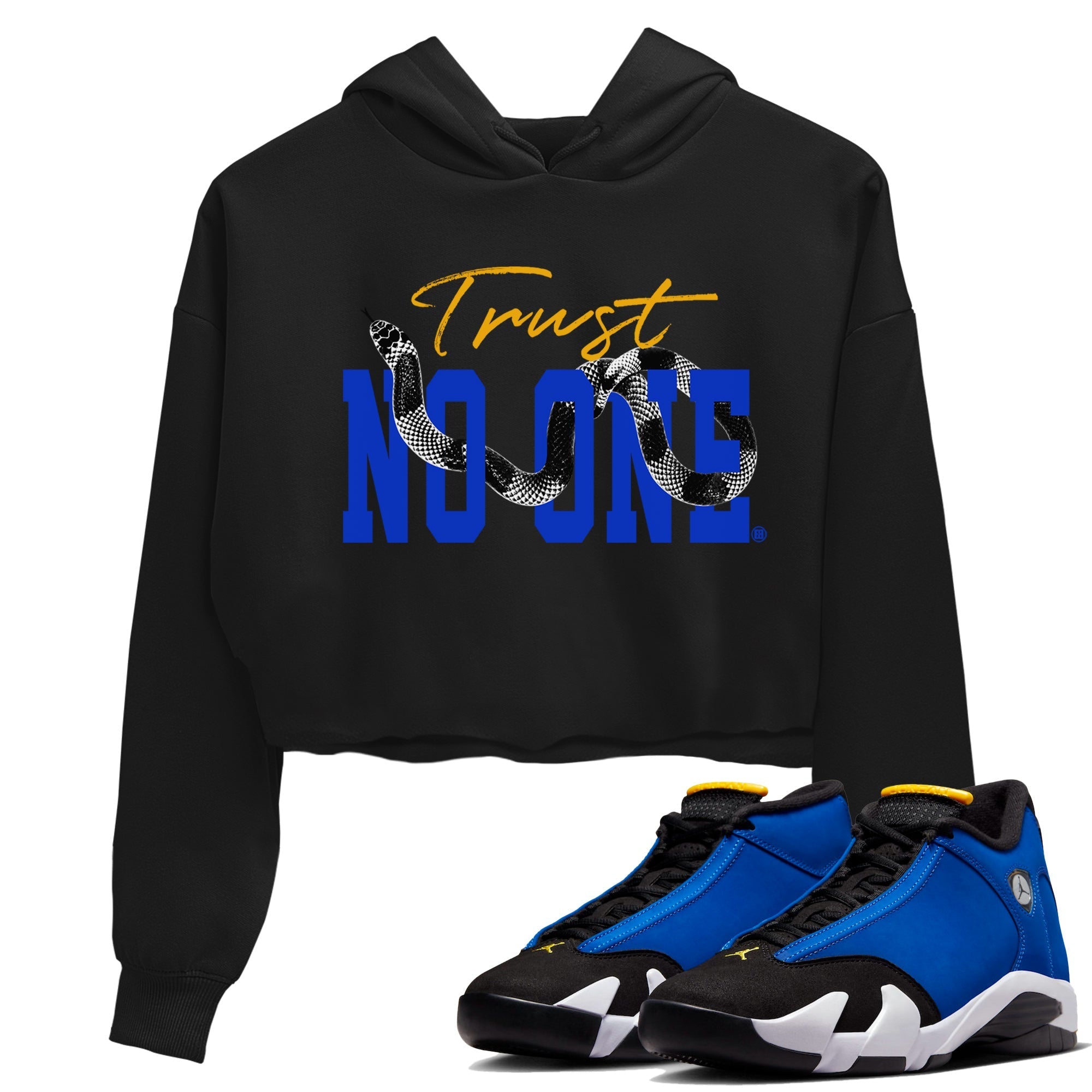 Air Jordan 14 Laney Sneaker Match Tees Trust No One Streetwear Sneaker Shirt Jordan 14 Laney Sneaker Release Tees Women's Shirts Black 1
