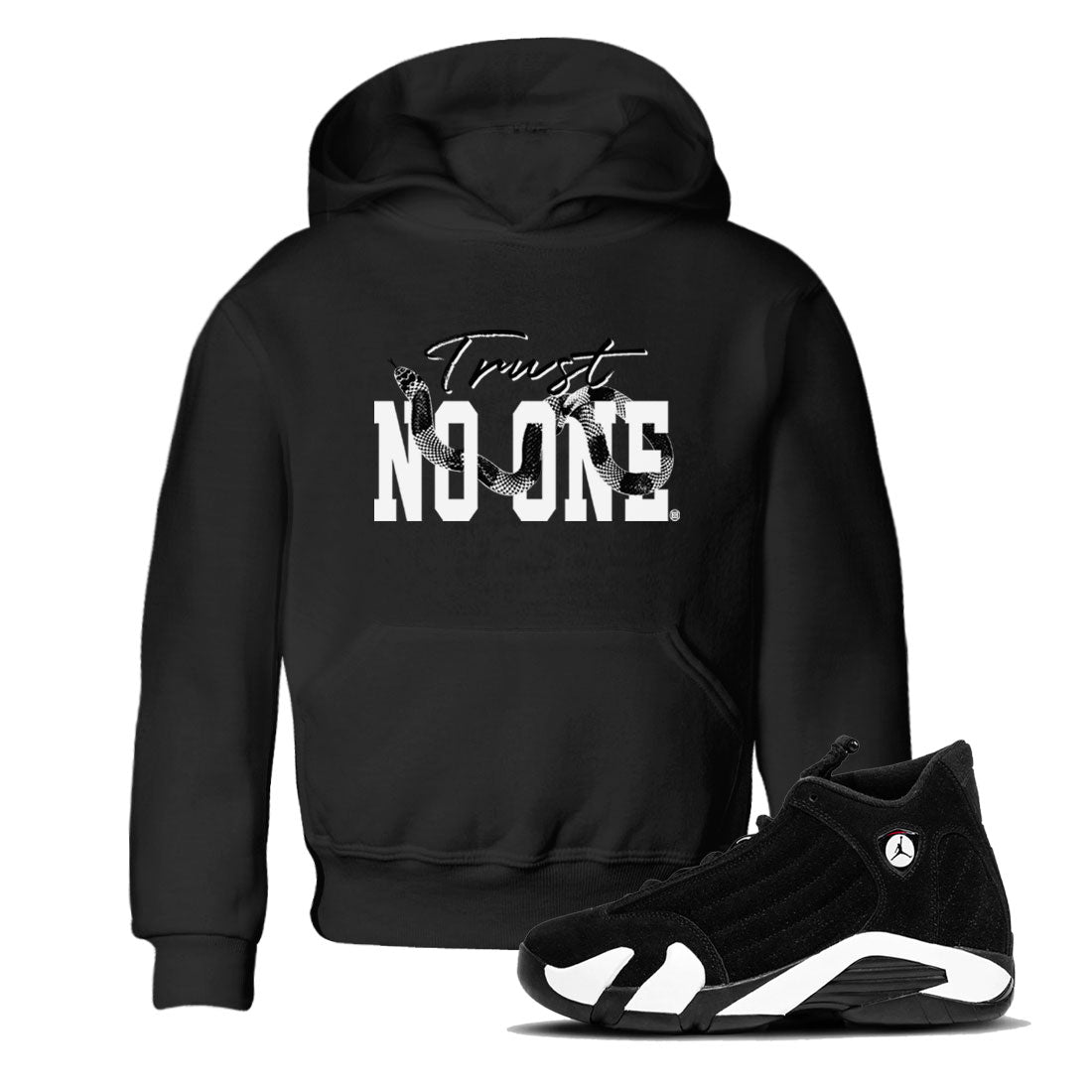 14s Panda shirt to match jordans Trust No One sneaker match tee Air Jordan 14 Panda AJ14 Black White Drip Gear Zone baby toddler Black 1 cotton Shirt