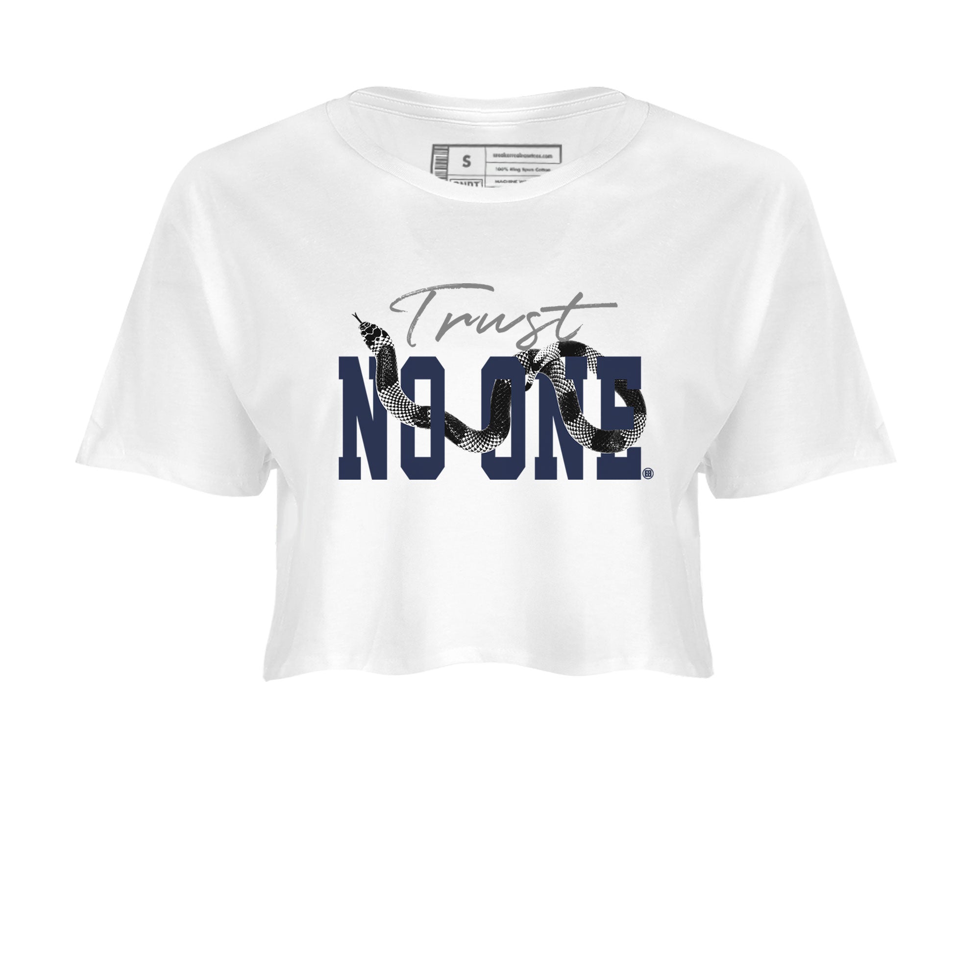 Air Jordan 5 Retro Georgetown shirt to match jordans Trust No One Streetwear Sneaker Shirt Air Jordan 5 Georgetown Drip Gear Zone Sneaker Matching Clothing White 2 Crop T-Shirt