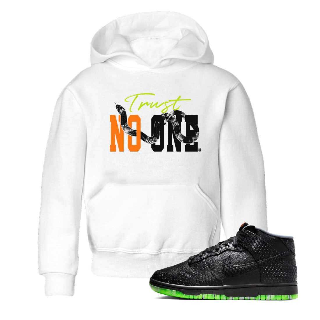Dunk Halloween shirt to match jordans Trust No One sneaker tees Special Halloween Costume Dunk Mid Halloween Drip Gear Zone Baby Toddler White 1 T-Shirt