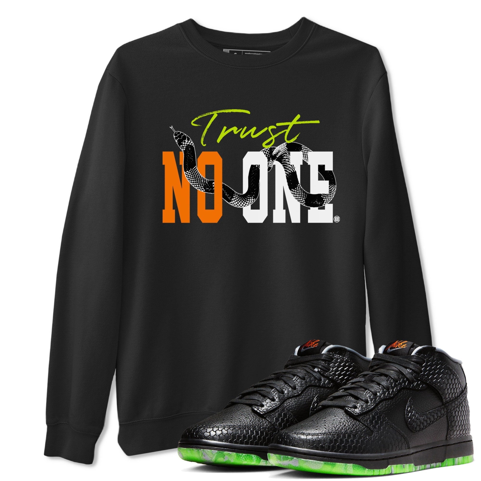 Dunk Halloween shirt to match jordans Trust No One sneaker tees Special Halloween Costume Dunk Mid Halloween Drip Gear Zone Unisex Crew Neck Tee Black 1 T-Shirt
