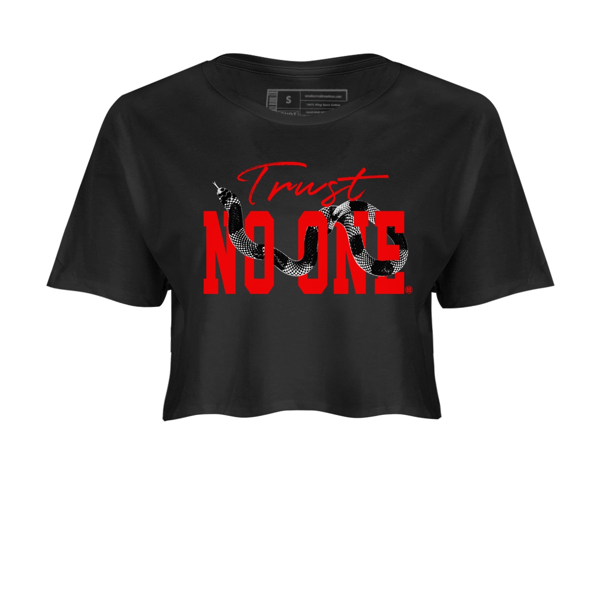 Adidas Yeezy Boost 350 V2 Bred shirt to match jordans Trust No One Streetwear Sneaker Shirt Yeezy 350 Bred Drip Gear Zone Sneaker Matching Clothing Black 2 Crop T-Shirt