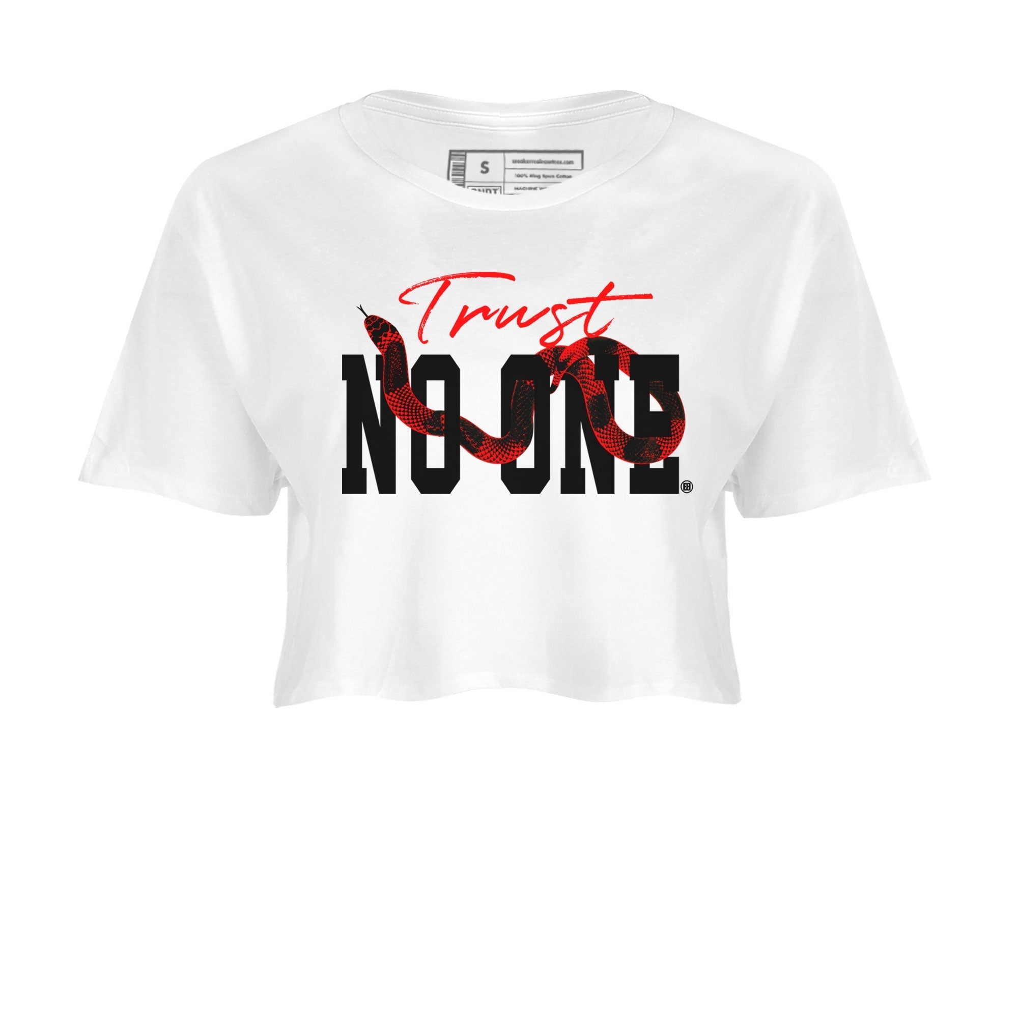 Adidas Yeezy Boost 350 V2 Bred shirt to match jordans Trust No One Streetwear Sneaker Shirt Yeezy 350 Bred Drip Gear Zone Sneaker Matching Clothing White 2 Crop T-Shirt