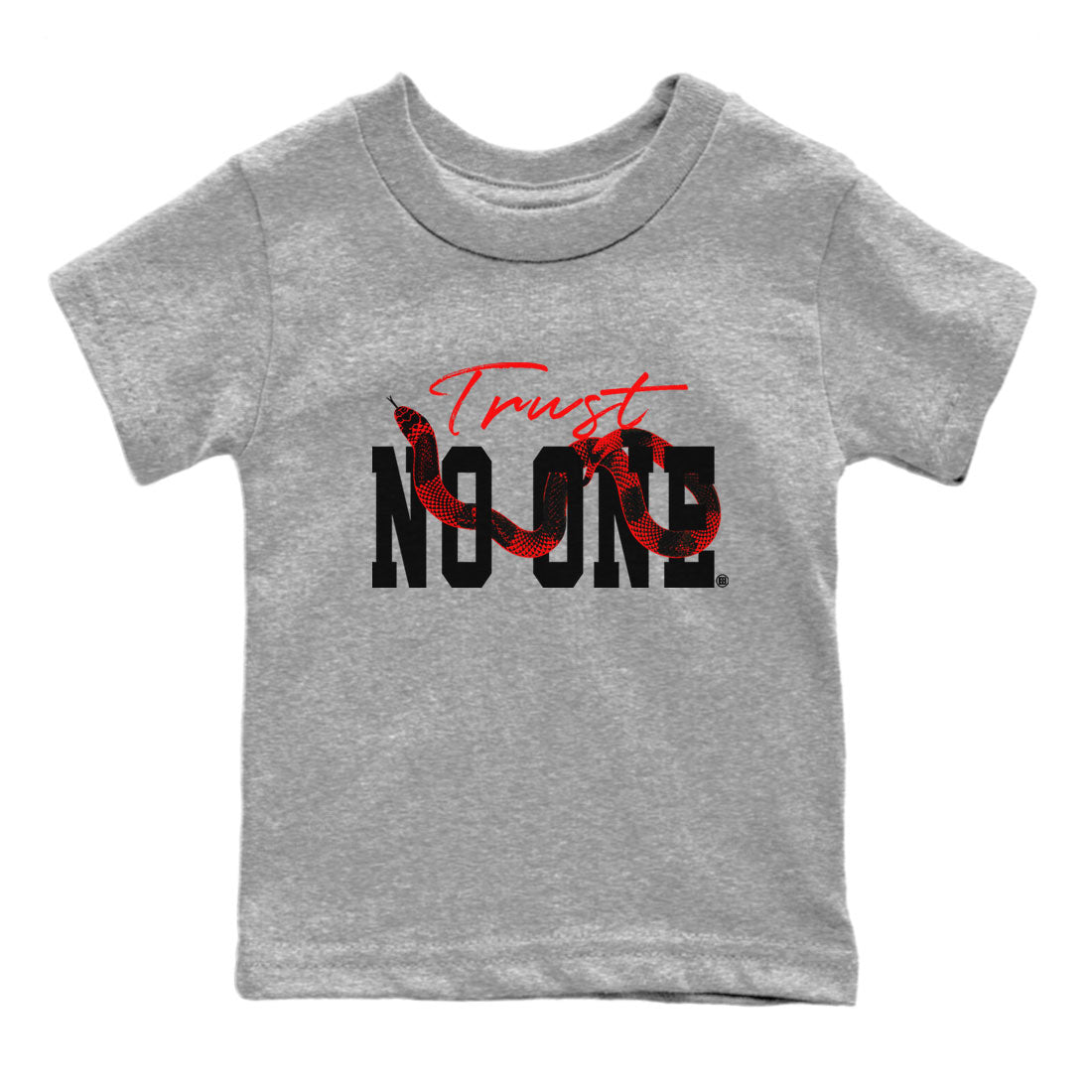 Adidas Yeezy Boost 350 V2 Bred shirt to match jordans Trust No One Streetwear Sneaker Shirt Yeezy 350 Bred Drip Gear Zone Sneaker Matching Clothing Baby Toddler Heather Grey 2 T-Shirt