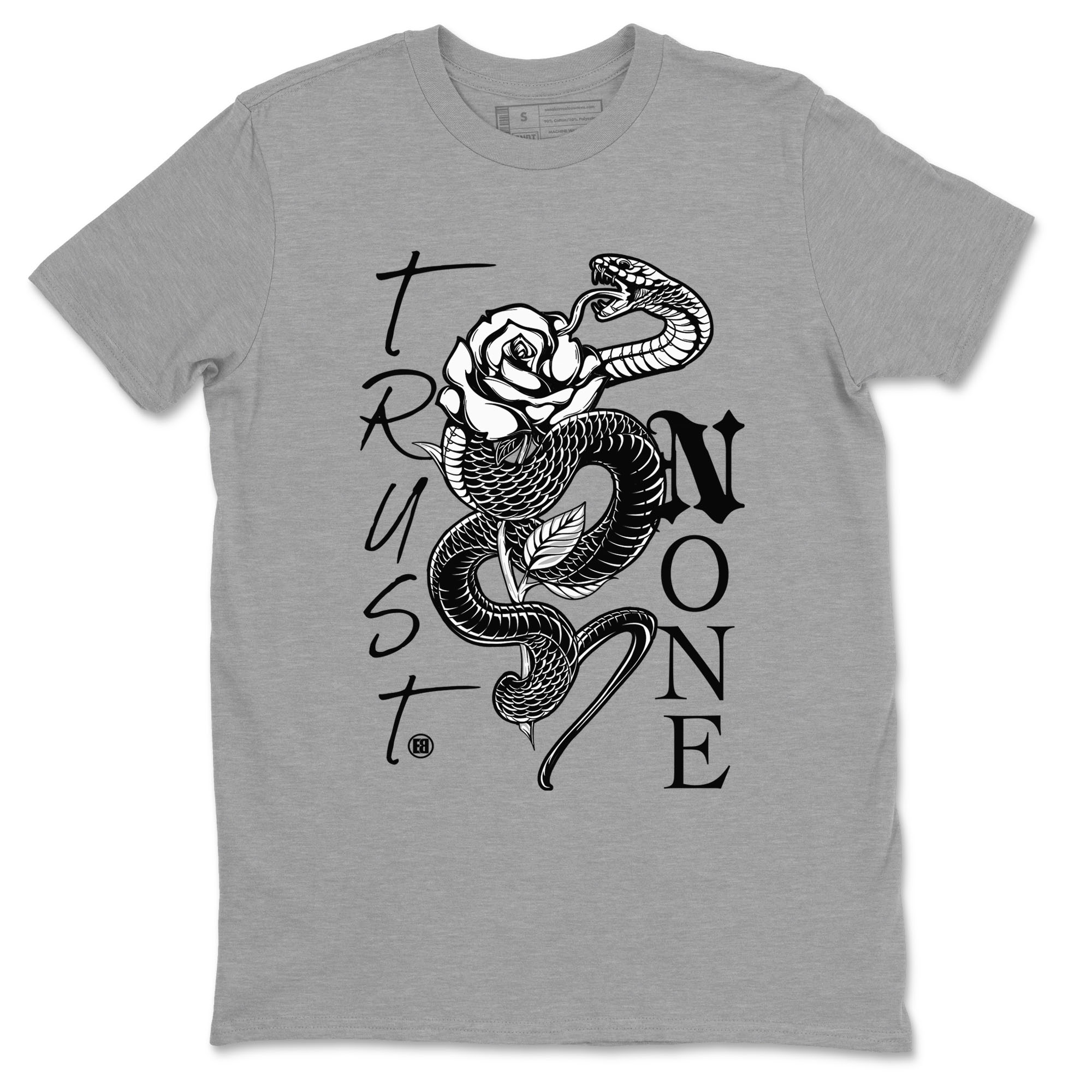 1s Black White shirt to match jordans streetwear brand Trust None sneaker tees Air Jordan 1 Black White Drip Gear Zone unisex cotton Heather Grey 2 crew neck shirt