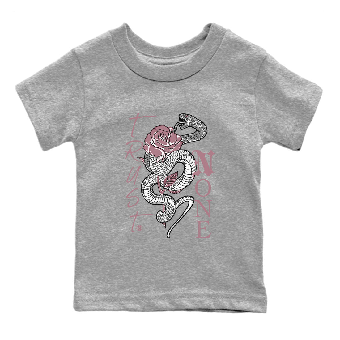 Air Jordan 1 High OG WMNS Mauve shirt to match jordans Trust None crew neck streetwear t-shirt Air Jordan 1 Mauve Drip Gear Zone Baby Toddler Heather Grey 2 Sneaker Matching Tee