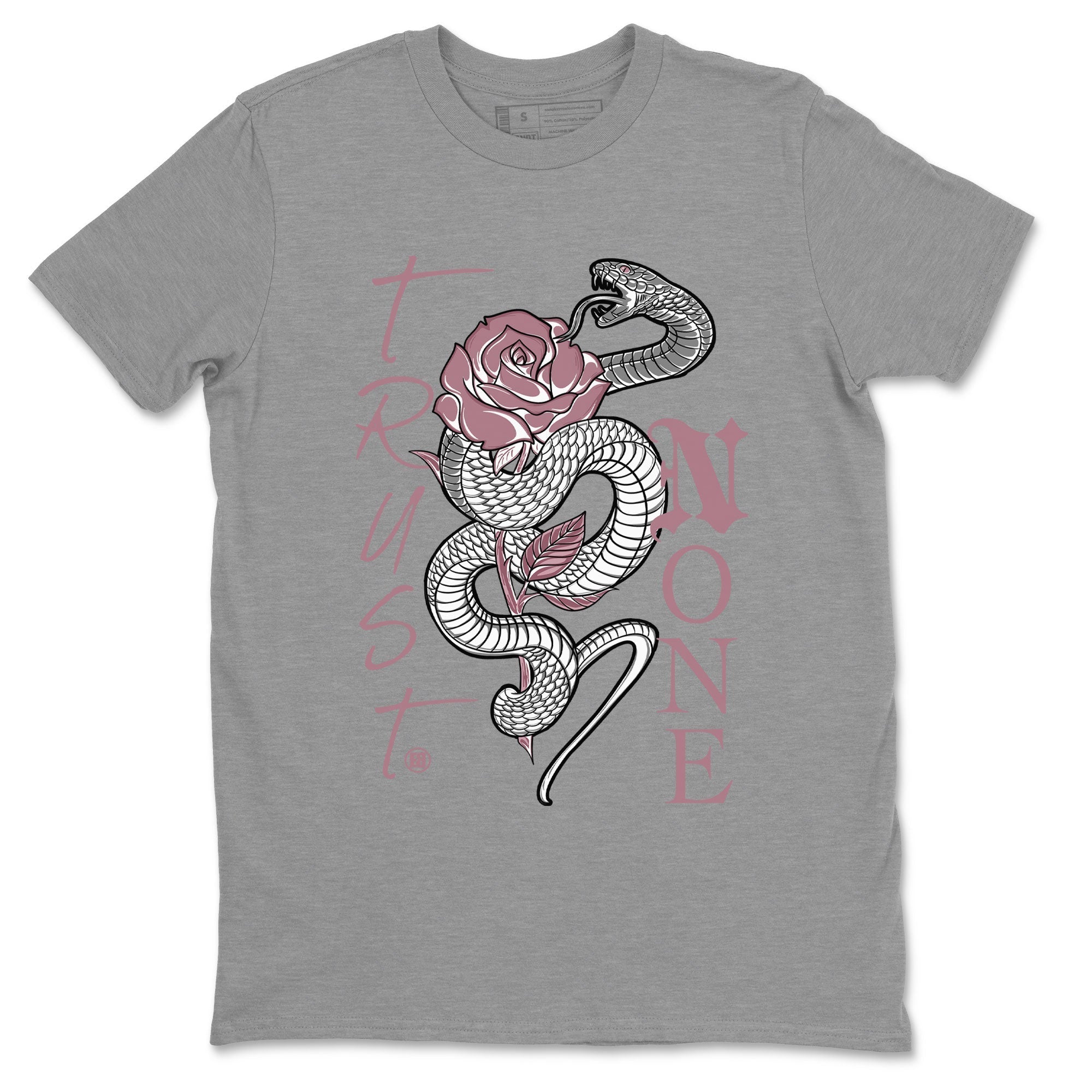 Air Jordan 1 High OG WMNS Mauve shirt to match jordans Trust None crew neck streetwear t-shirt Air Jordan 1 Mauve Drip Gear Zone Unisex Heather Grey 2 Sneaker Matching Tee