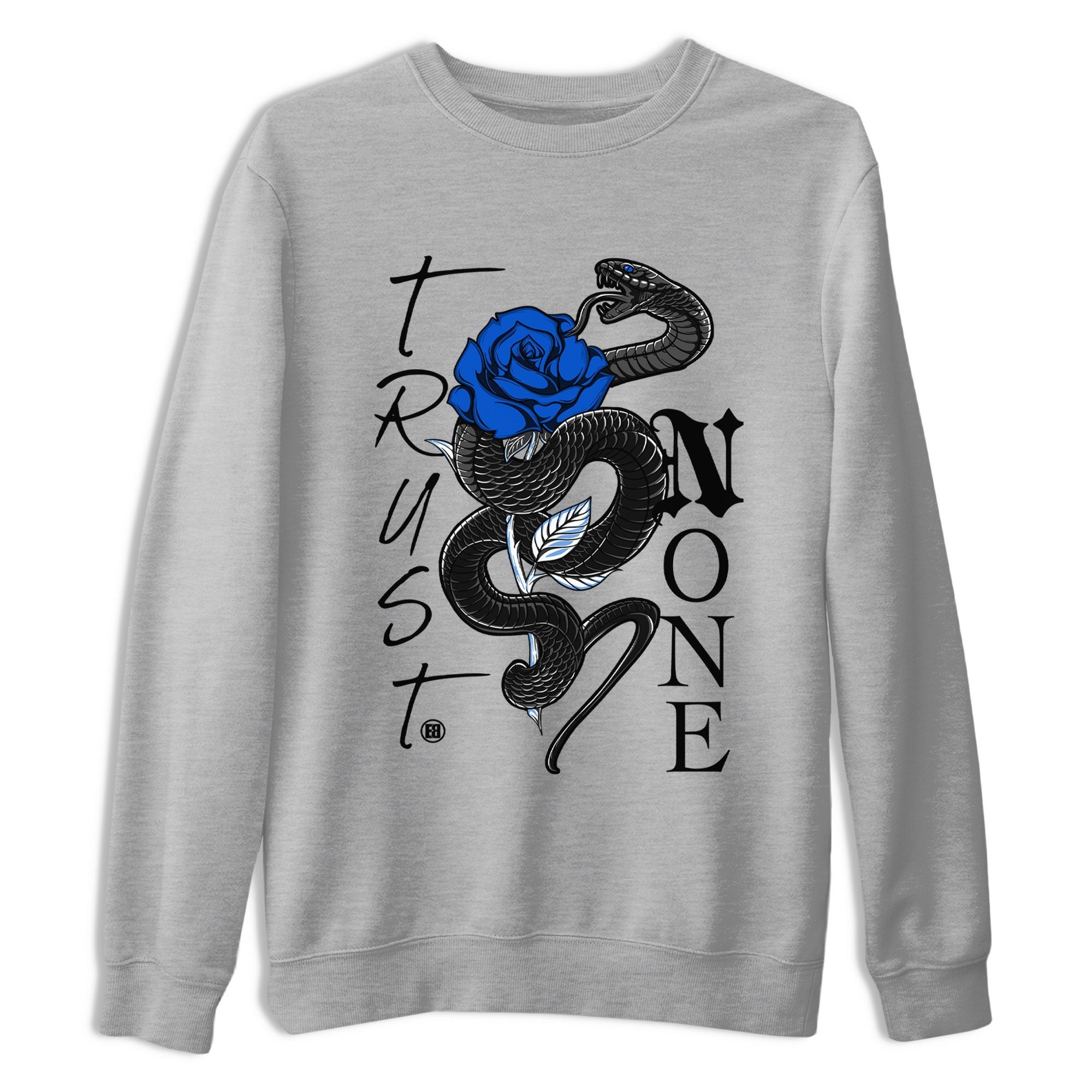 Air Jordan 1 Royal Reimagined shirt to match jordans Trust None sneaker tees Crew Neck Jordan 1 High OG Royal Reimagined Drip Gear Zone Unisex Sneaker Tees and Sneaker Match T-Shirt Casual Shirts Heather Grey 2 T-Shirt