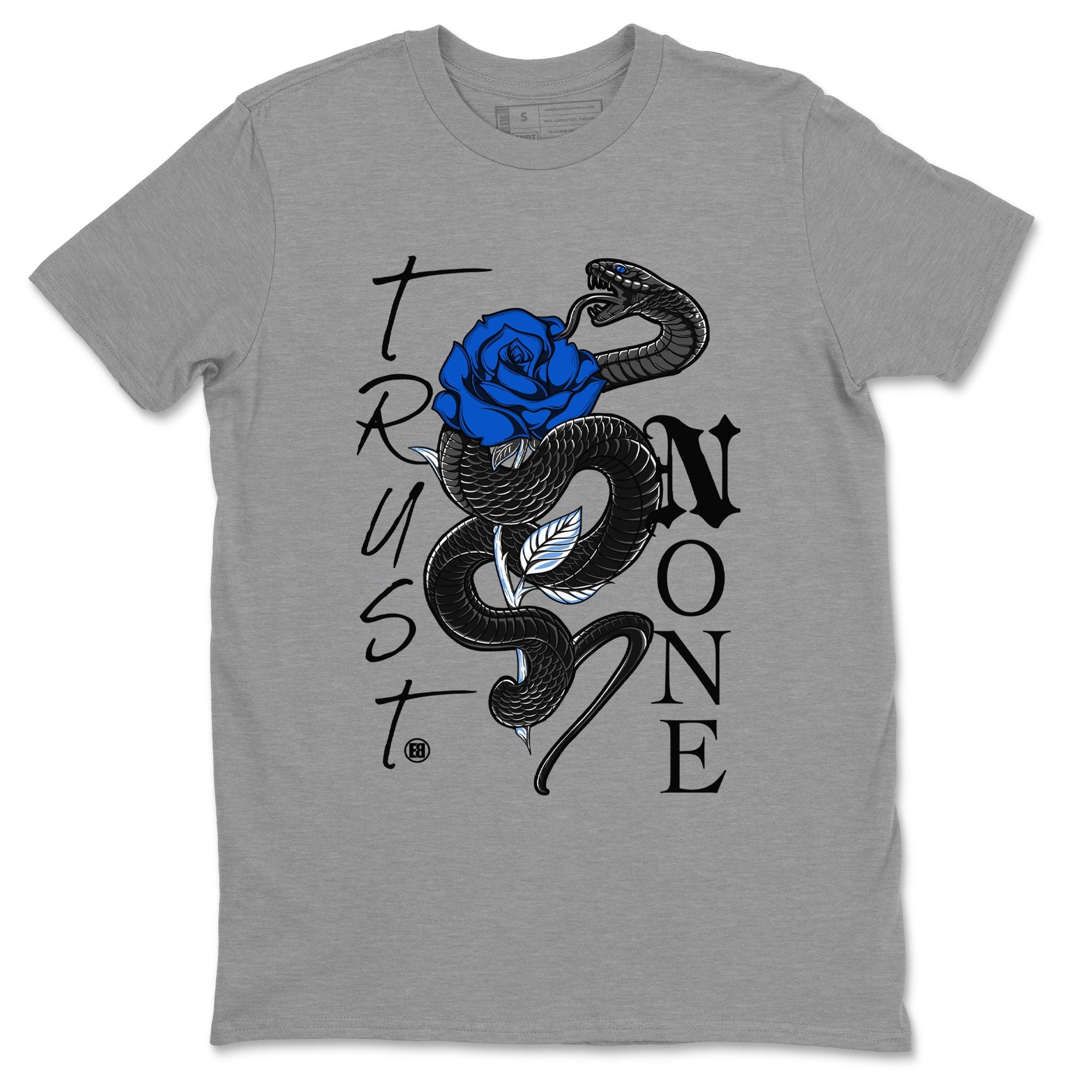 Air Jordan 1 Royal Reimagined shirt to match jordans Trust None sneaker tees Crew Neck Jordan 1 High OG Royal Reimagined Drip Gear Zone Unisex Sneaker Tees and Sneaker Match T-Shirt Casual Shirts Heather Grey 2 T-Shirt