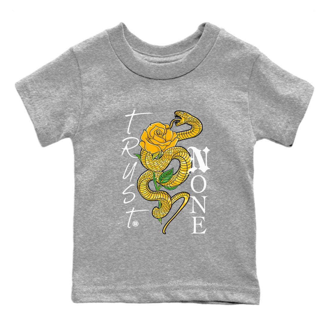 Jordan 11 Yellow Snakeskin Sneaker Match Tees Trust None Sneaker Tees Air Jordan 11 Yellow Python Sneaker Release Tees Kids Shirts Heather Grey 2