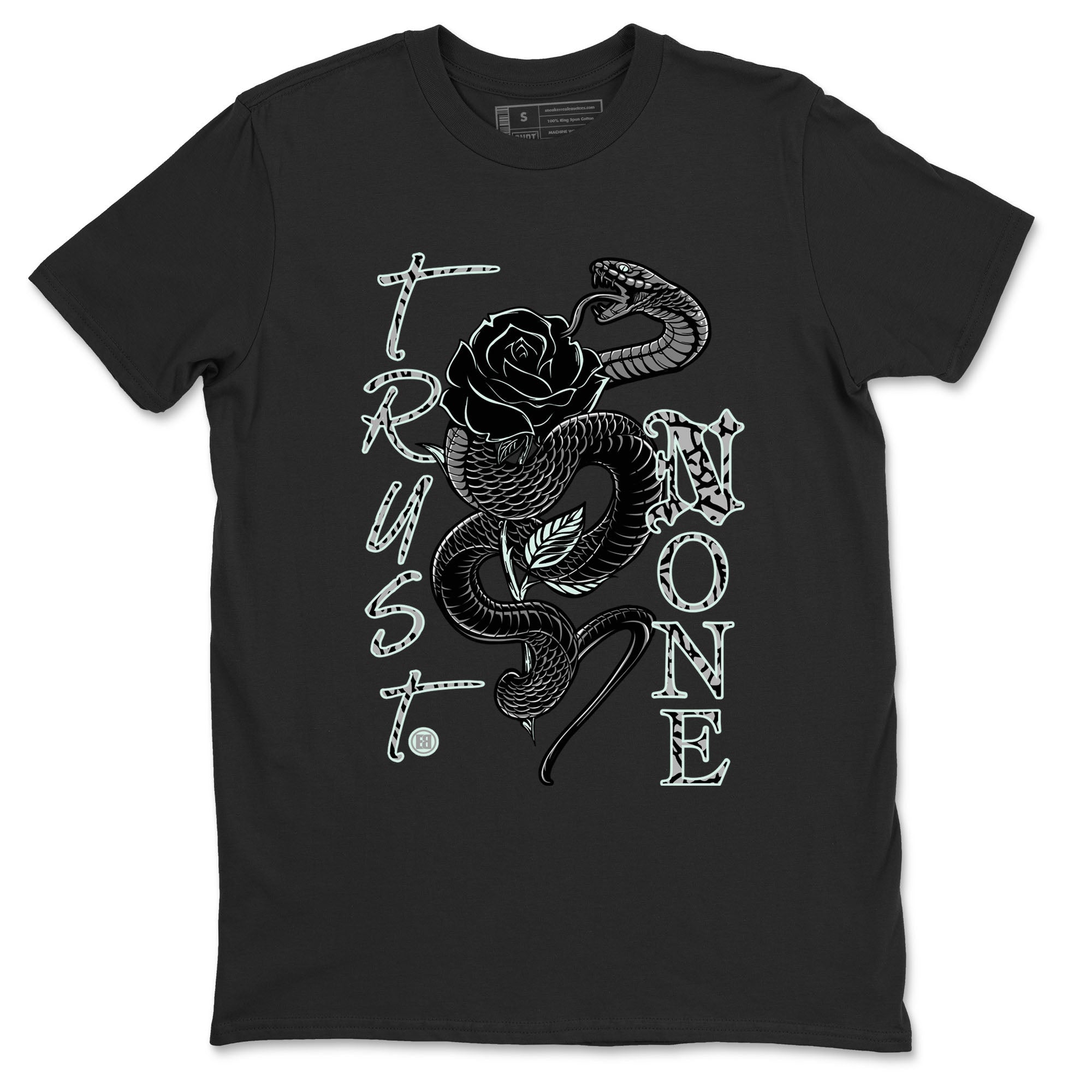 3s Green Glow shirt to match jordans Trust None sneaker tees Air Jordan 3 Green Glow Drip Gear Zone unisex cotton Black 2 crew neck shirt