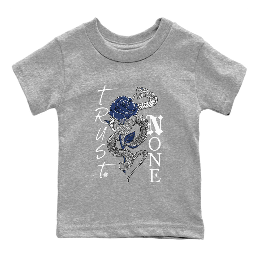 AJ3 Midnight Navy shirt to match jordans Trust None sneaker match t-shirt 3s Midnight Navy Drip Gear Zone baby toddler Heather Grey 2 cotton sneaker tee
