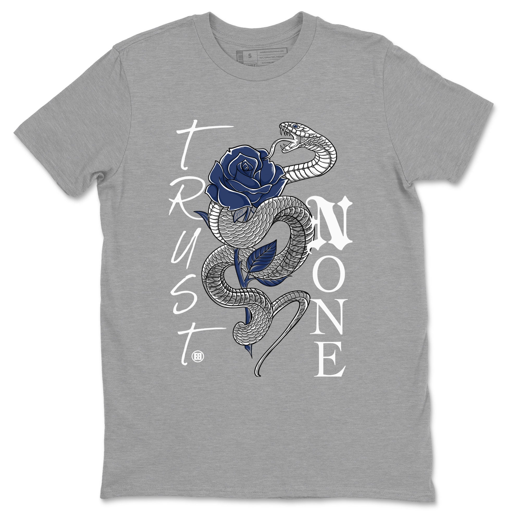 AJ3 Midnight Navy shirt to match jordans Trust None sneaker match t-shirt 3s Midnight Navy Drip Gear Zone unisex cotton Heather Grey 2 Crew Neck T-Shirt