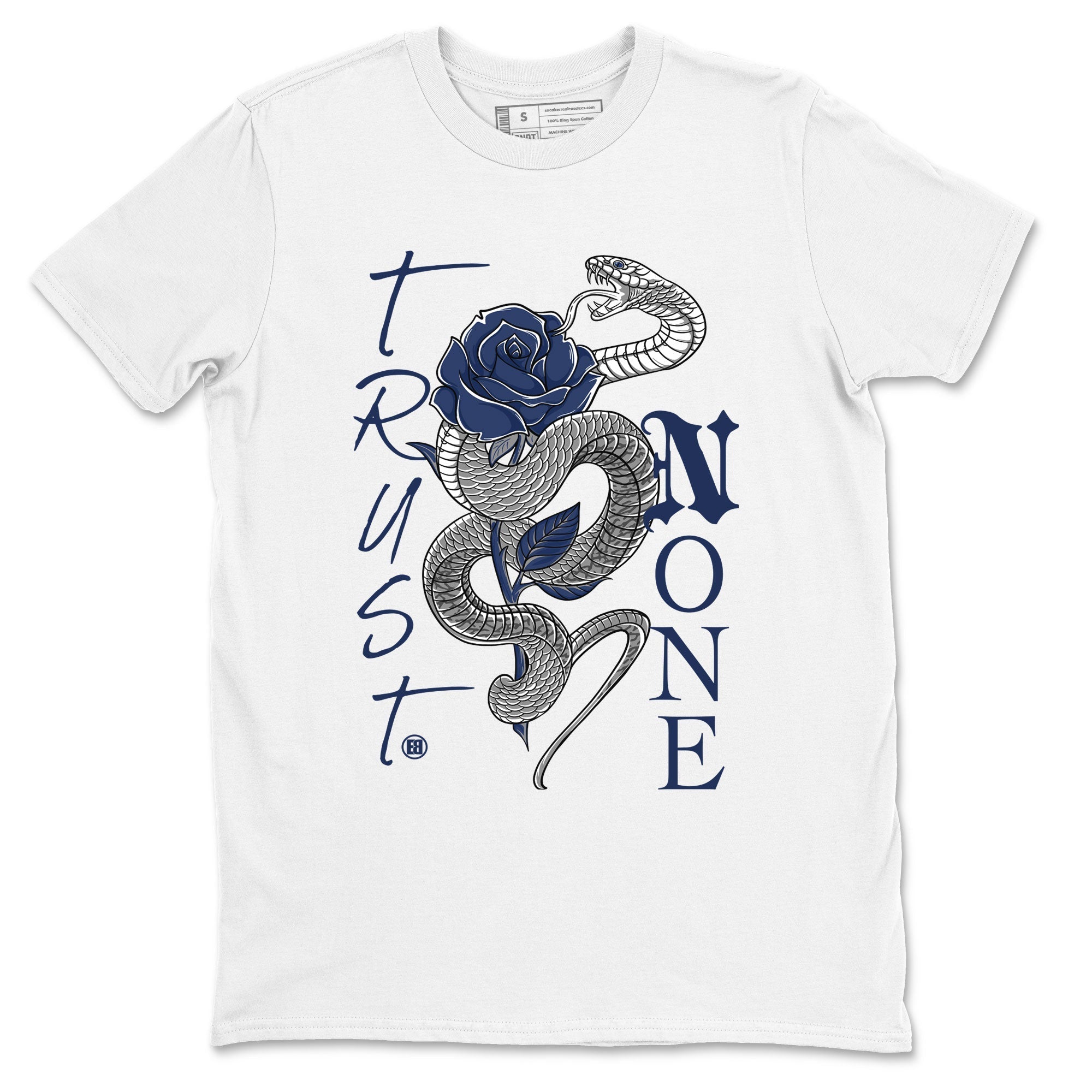 AJ3 Midnight Navy shirt to match jordans Trust None sneaker match t-shirt 3s Midnight Navy Drip Gear Zone unisex cotton White 2 Crew Neck T-Shirt