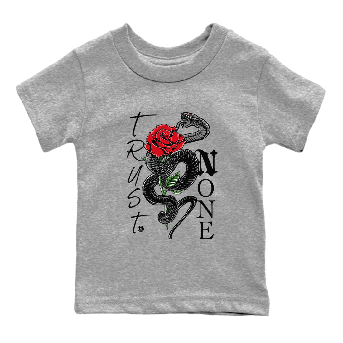 Air Jordan 4 Bred Reimagined shirt to match jordans Trust None sneaker shirts AJ4 Bred Reimagined Drip Gear Zone baby toddler Heather Grey 2 cotton Shirt