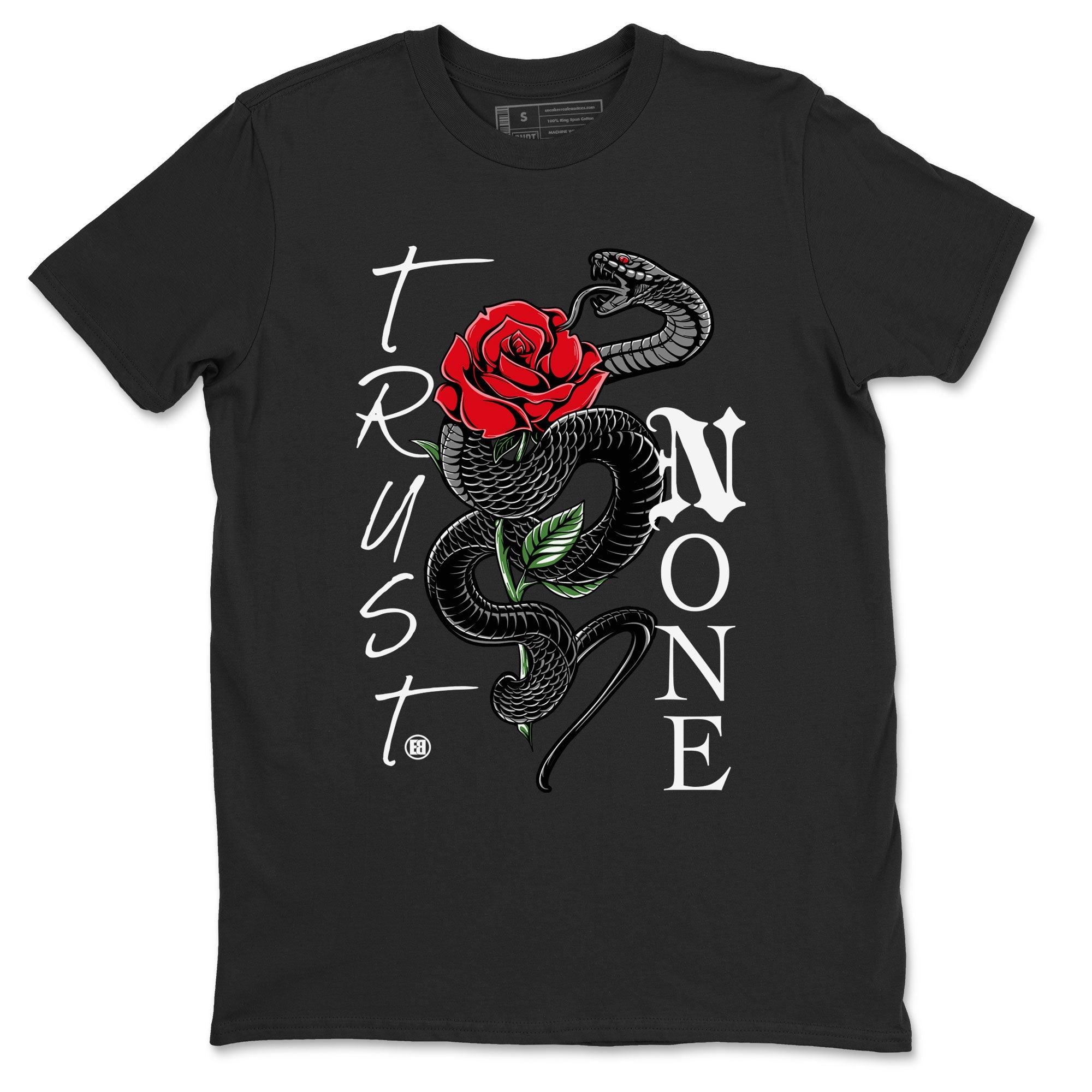 Air Jordan 4 Bred Reimagined shirt to match jordans Trust None sneaker shirts AJ4 Bred Reimagined Drip Gear Zone unisex crew neck cotton Black 2 crew neck shirt