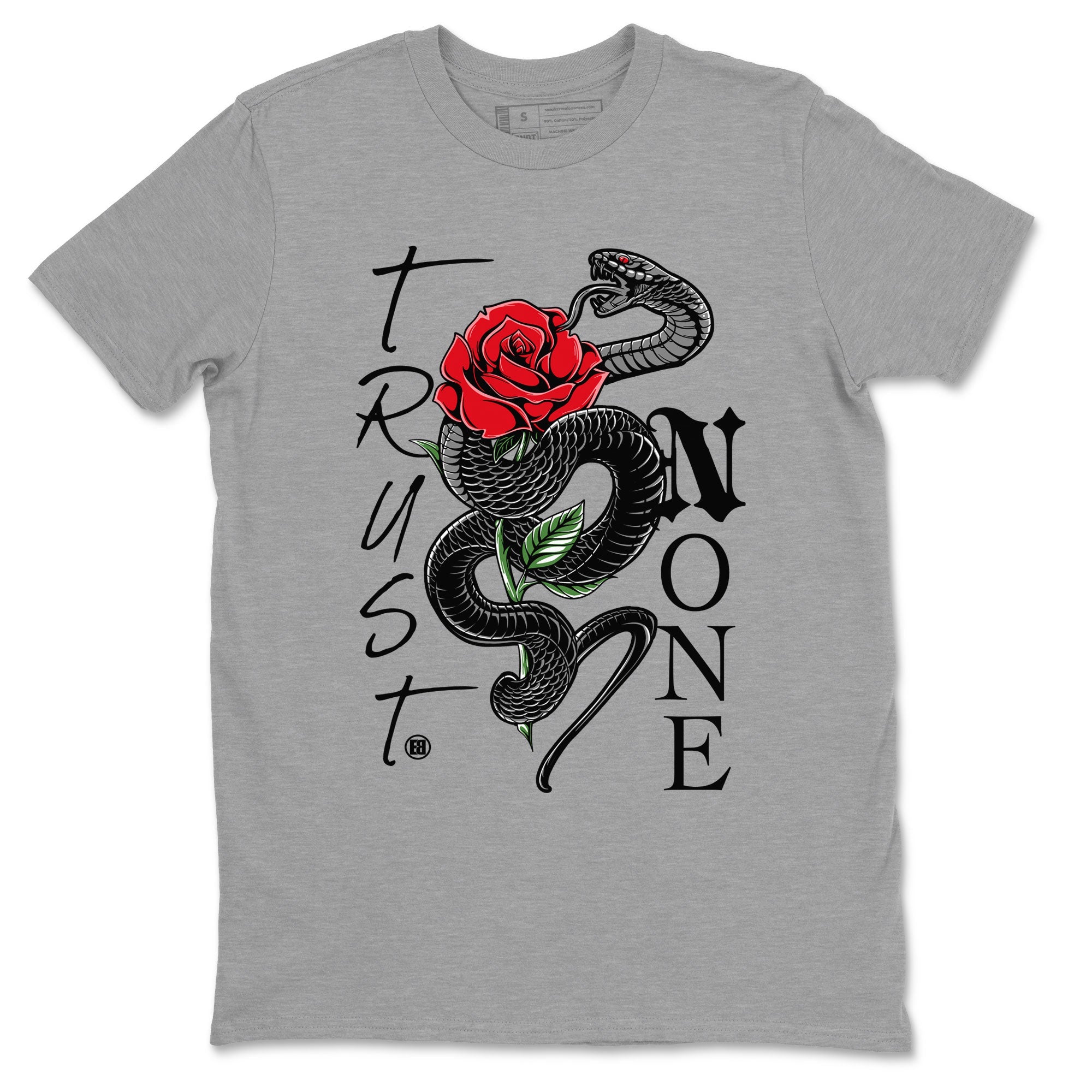 Air Jordan 4 Bred Reimagined shirt to match jordans Trust None sneaker shirts AJ4 Bred Reimagined Drip Gear Zone unisex crew neck cotton Heather Grey 2 crew neck shirt