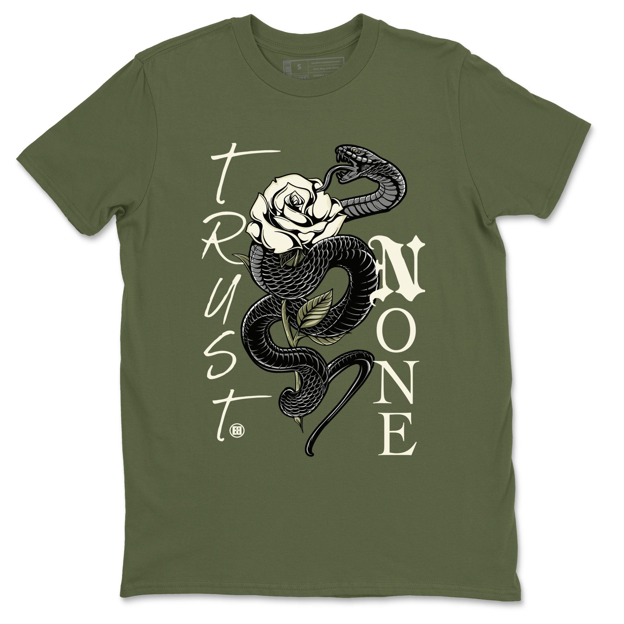 Air Jordan 4 Medium Olive shirt to match jordans streetwear brand Trust None sneaker match tees 4s Olive Drip Gear Zone Unisex Military Green 2 T-Shirt