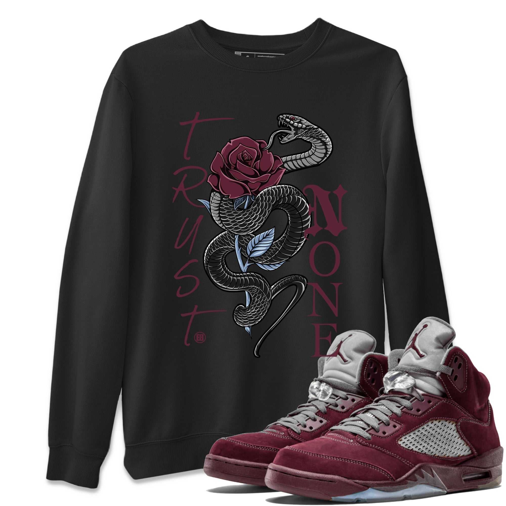 Jordan 5 Burgundy Shirts Trust None Sneaker Tees Air Jordan 5 Burgundy Sneaker Release Tees Unisex Shirts Black 1