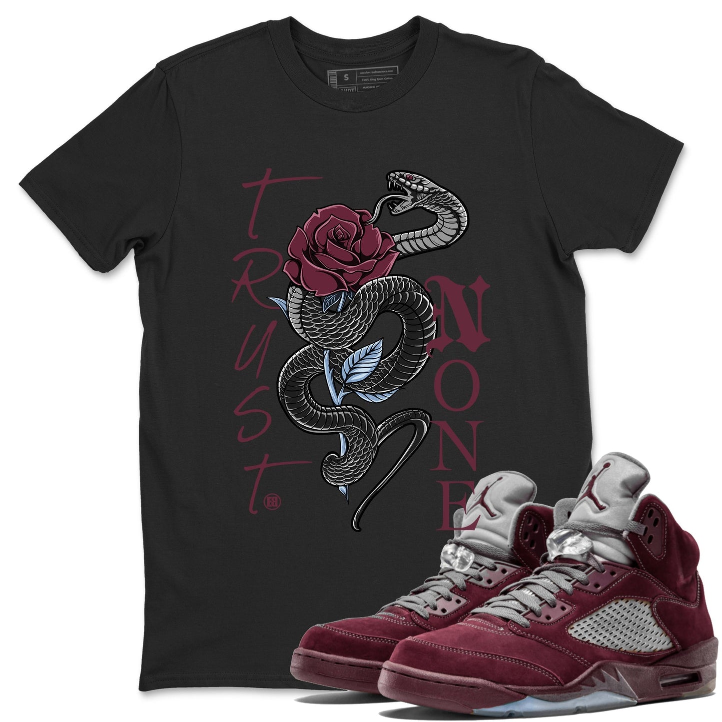 Jordan 5 Burgundy Shirts Trust None Sneaker Tees Air Jordan 5 Burgundy Sneaker Release Tees Unisex Shirts Black 1