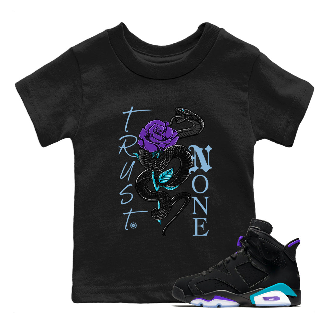 6s Aqua Sneaker Match Tees Trust None Sneaker Tees Air Jordan 6 Aqua Sneaker Release Tees Kids Shirts Black 1