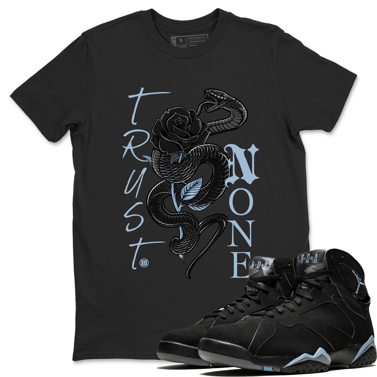 AJ7 Chambray Sneaker Match Tees Trust None Sneaker Tees Air Jordan 7 Chambray Sneaker Release Tees Unisex Shirts Black 2