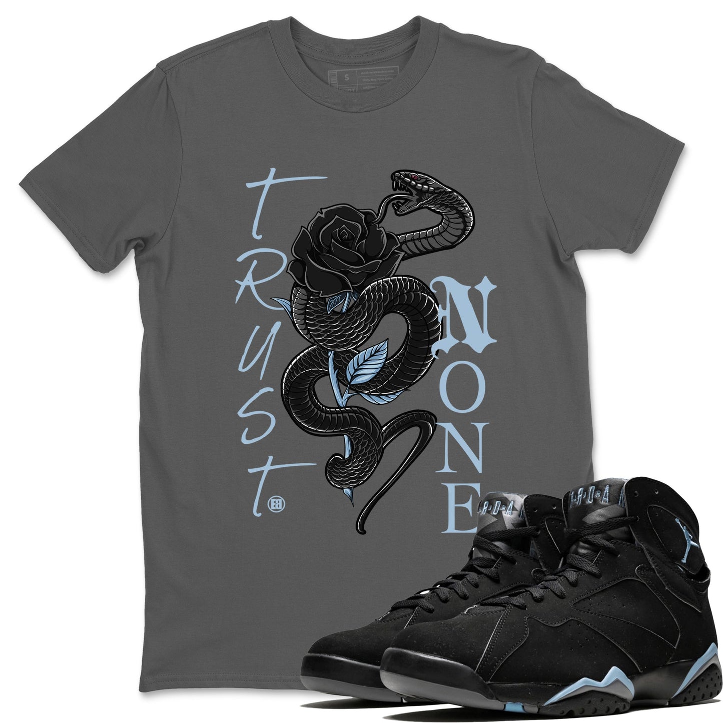 AJ7 Chambray Sneaker Match Tees Trust None Sneaker Tees Air Jordan 7 Chambray Sneaker Release Tees Unisex Shirts Cool Grey 1