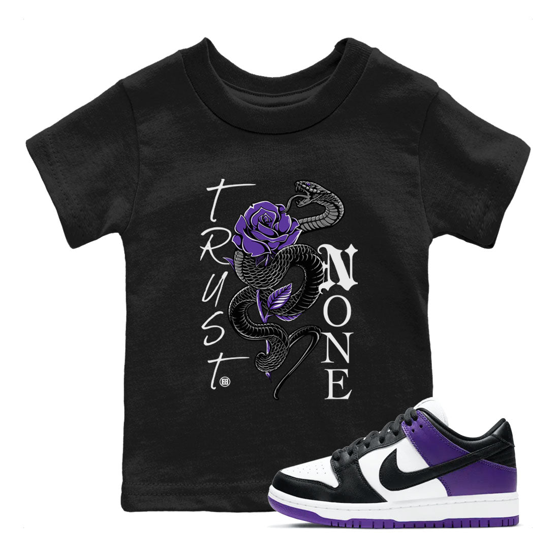 Nike SB Dunk Low Court Purple Shirt To Match Jordans Trust None Streetwear Fashion Dunk Low Court Purple Drip Gear Zone baby toddler Black 1 cotton Shirt