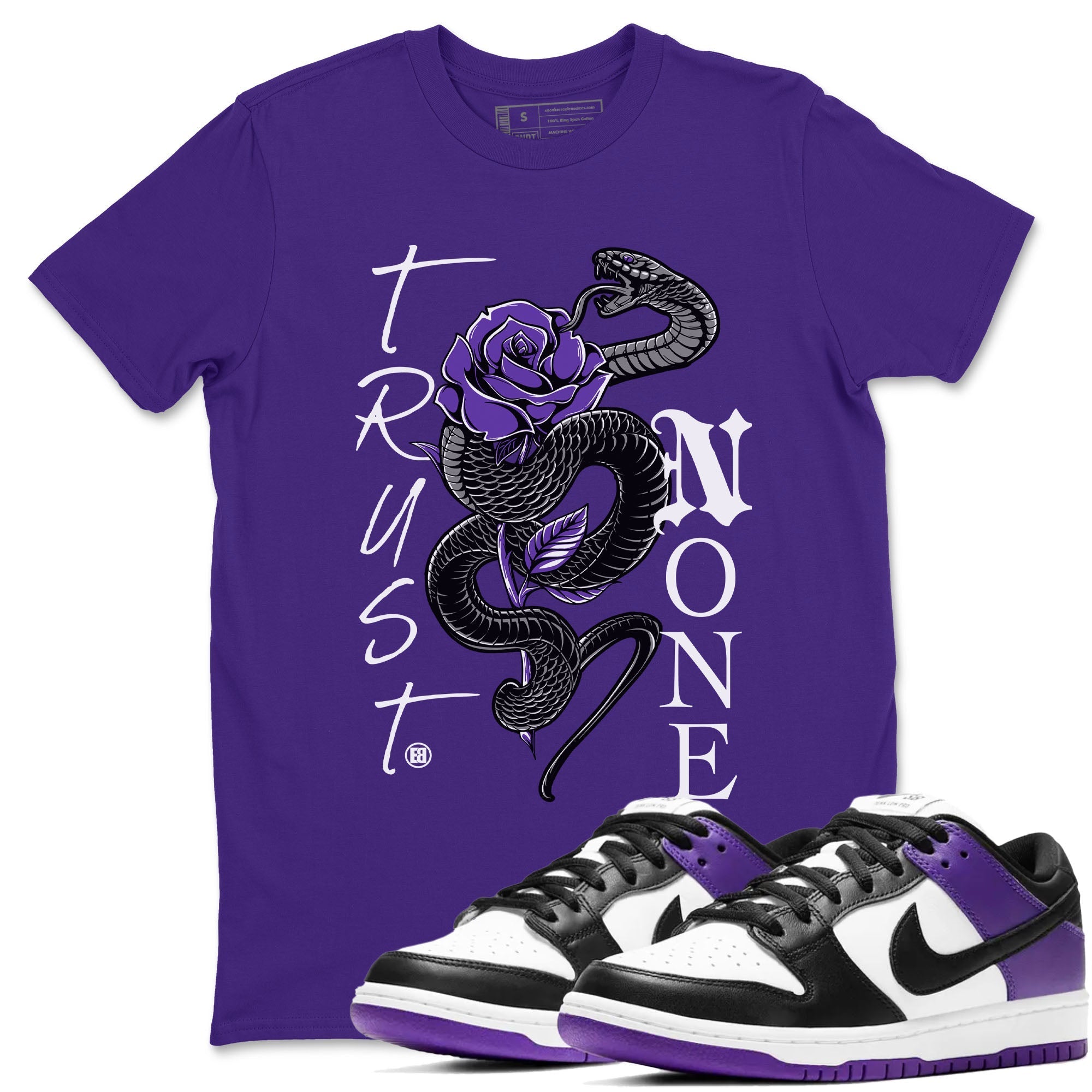 Nike SB Dunk Low Court Purple Shirt To Match Jordans Trust None Streetwear Fashion Dunk Low Court Purple Drip Gear Zone unisex crew neck t-shirt Purple 1 crew neck shirt