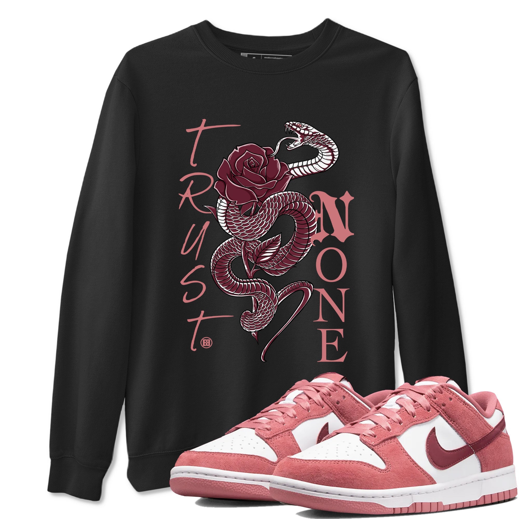 Dunks Valentines Day shirt to match jordans Trust None sneaker tees Dunks Valentine's Day Drip Gear Zone unisex cotton Black 1 crew neck shirt