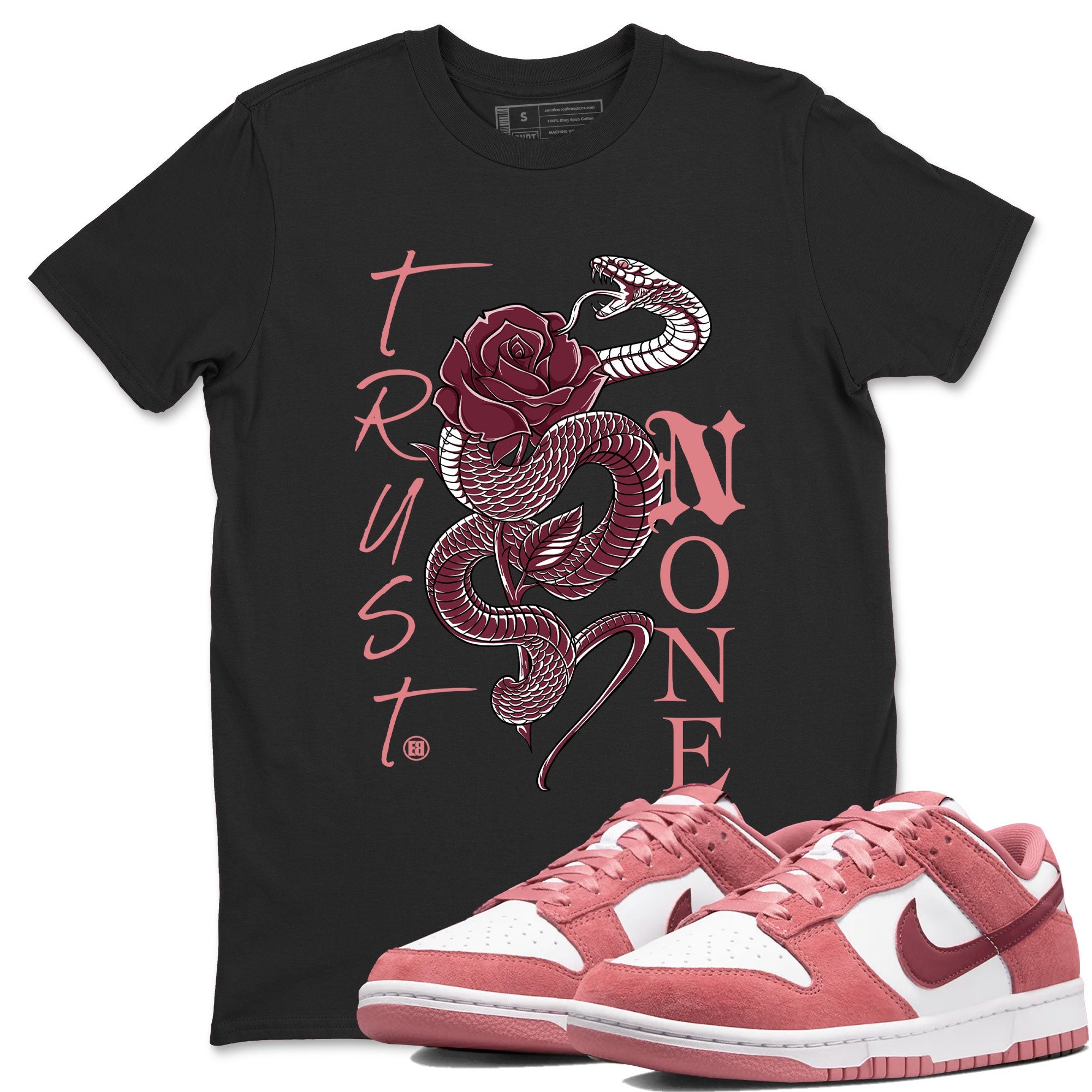 Dunks Valentines Day shirt to match jordans Trust None sneaker tees Dunks Valentine's Day Drip Gear Zone unisex cotton Black 1 crew neck shirt