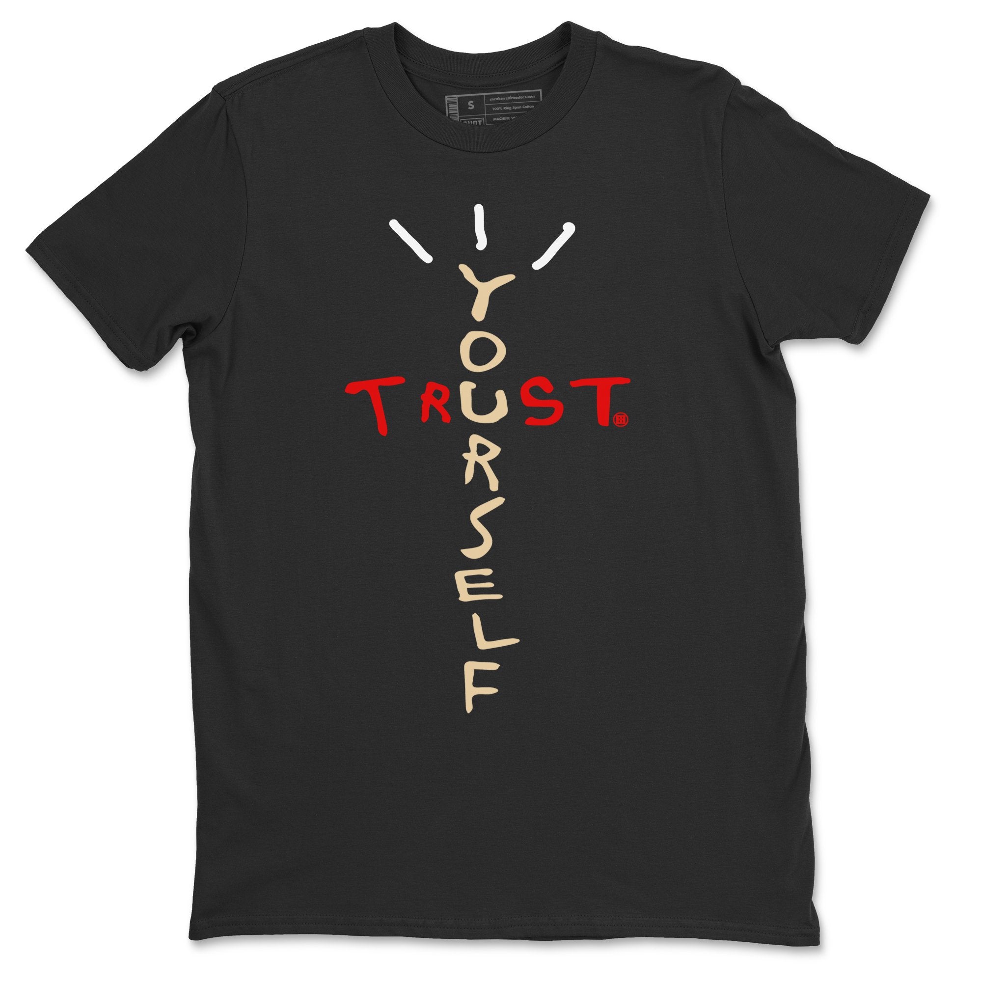 Jordan 2 OFF-WHITE Varsity Red Shirt To Match Jordans Trust Yourself Sneaker Tees Jordan 2 OFF-WHITE Varsity Red Drip Gear Zone Sneaker Matching Clothing Unisex Shirts