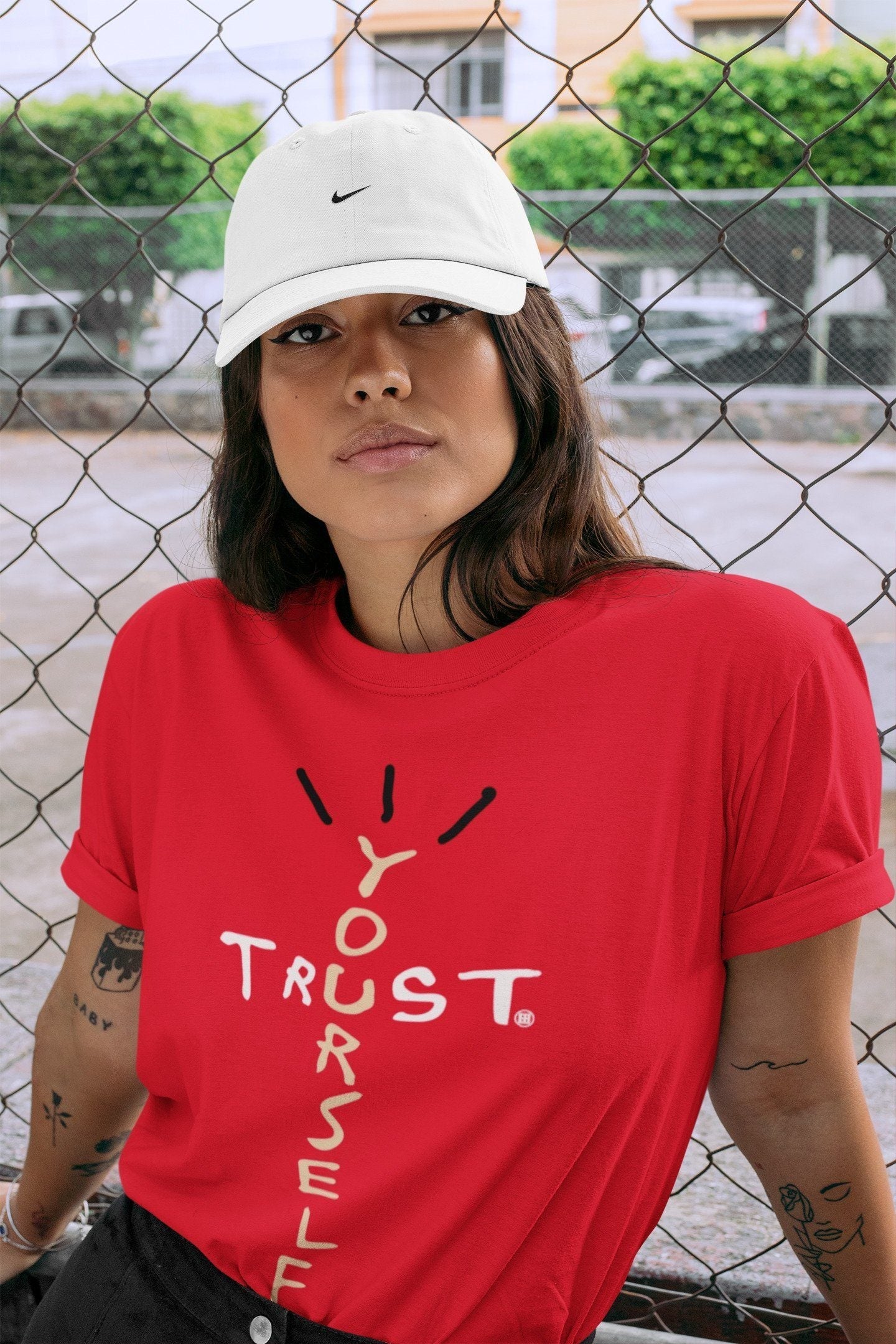 Jordan 2 OFF-WHITE Varsity Red Shirt To Match Jordans Trust Yourself Sneaker Tees Jordan 2 OFF-WHITE Varsity Red Drip Gear Zone Sneaker Matching Clothing Unisex Shirts