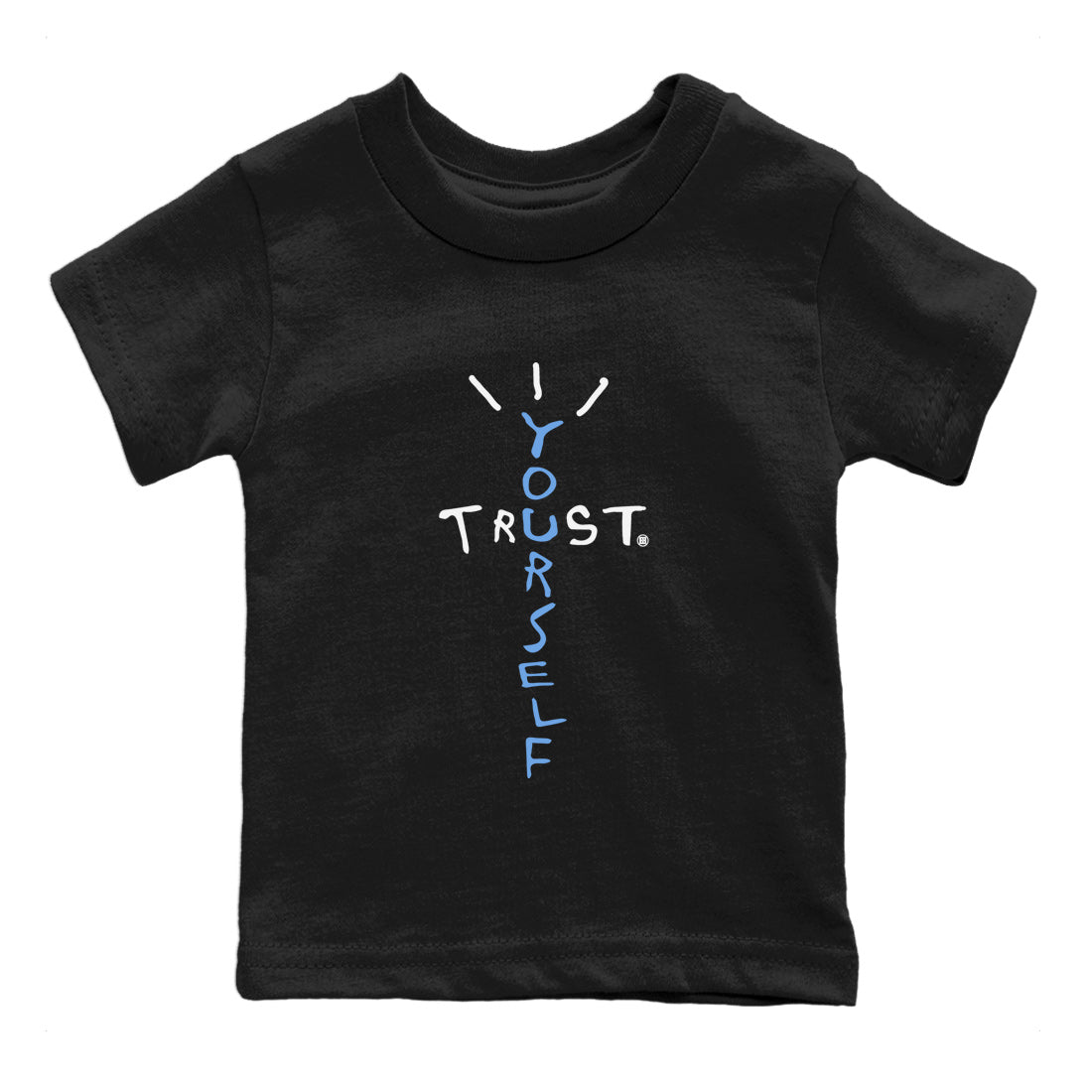 Air Jordan 1 UNC Toe Trust Yourself Baby and Kids Streetwear Sneaker Shirt Air Jordan 1 UNC Toe Kids Streetwear Sneaker Shirt Washing and Care Tip